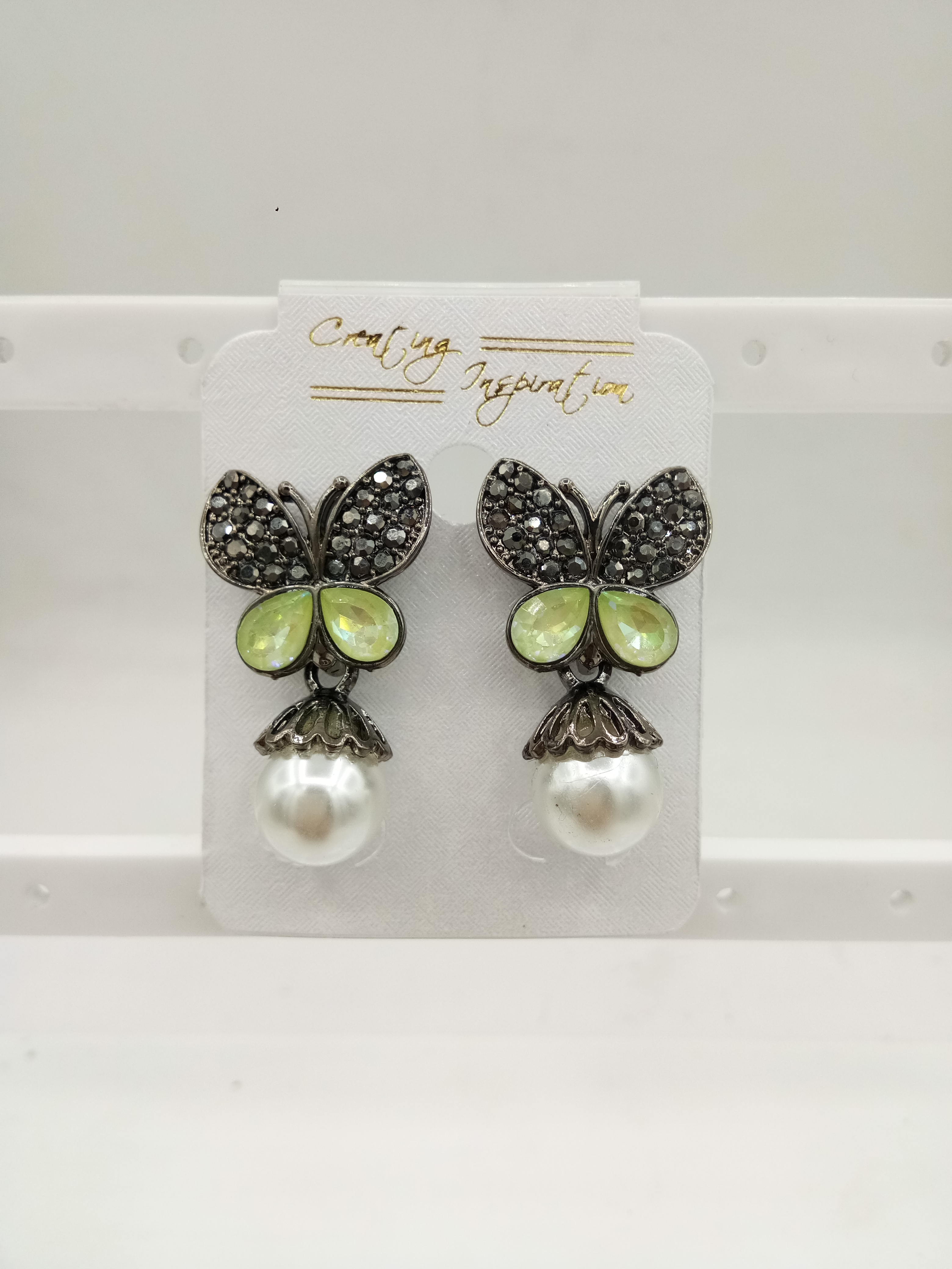 GUNMETAL PLATING BLACK STONE + WT MOTI TOPS - 1111567