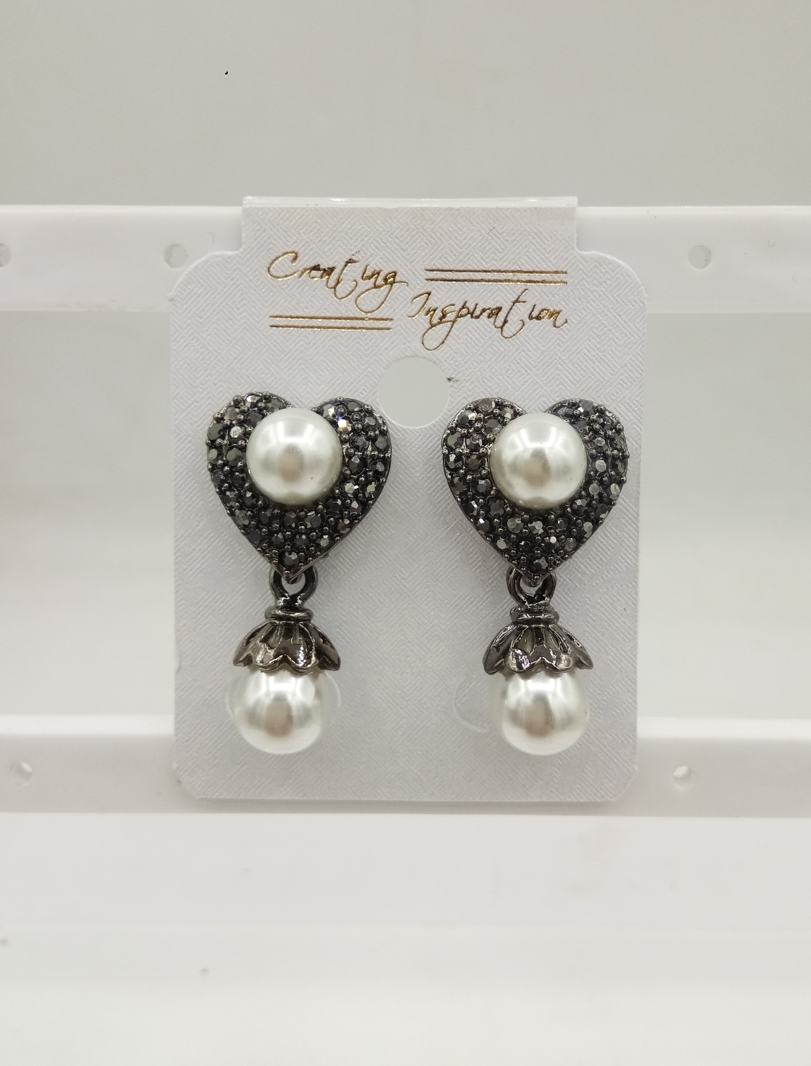 GUNMETAL PLATING BLACK STONE + WT MOTI TOPS - 1111574