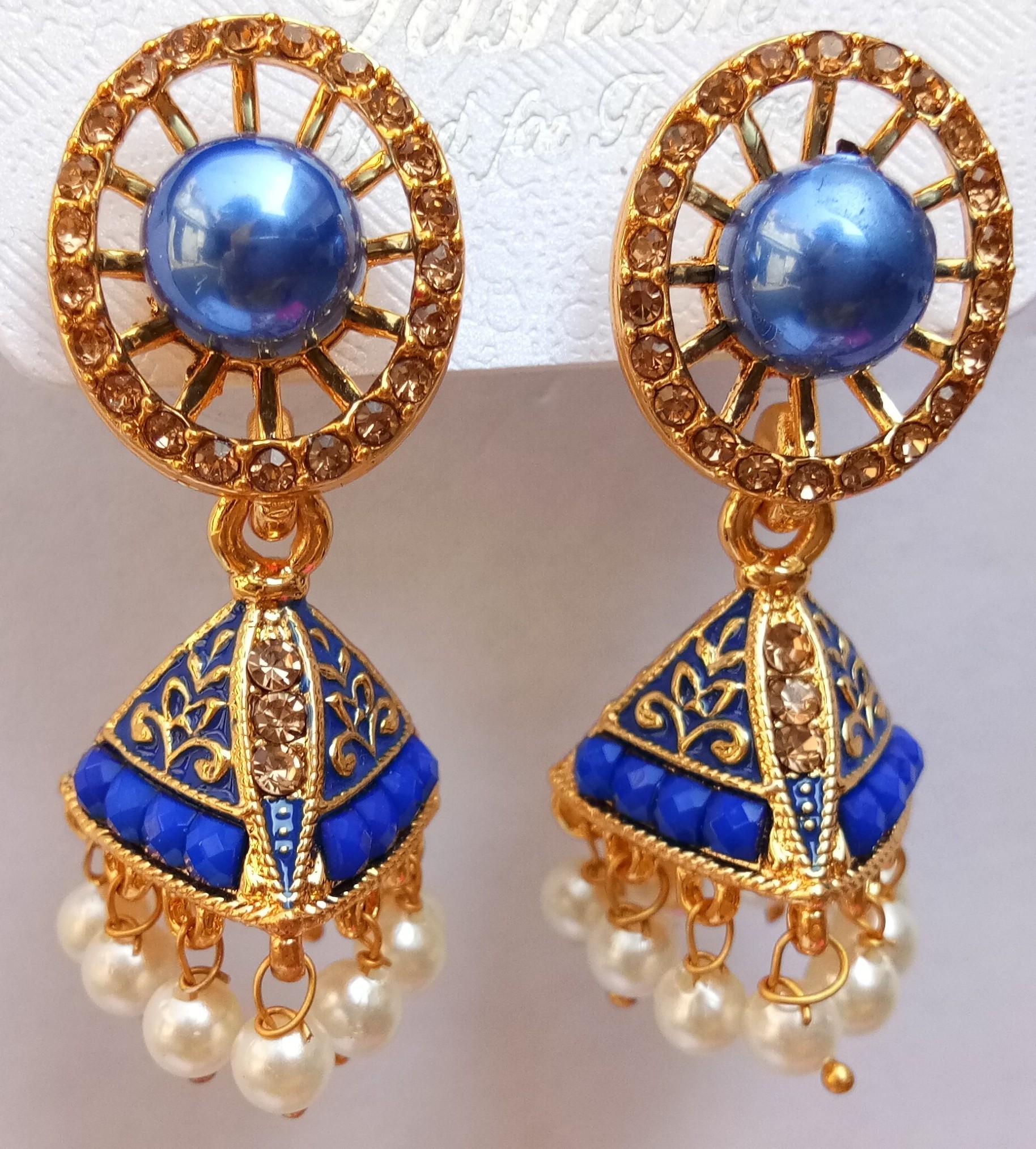 NEW ANTIQUE WT STN EARRINGS - 521452