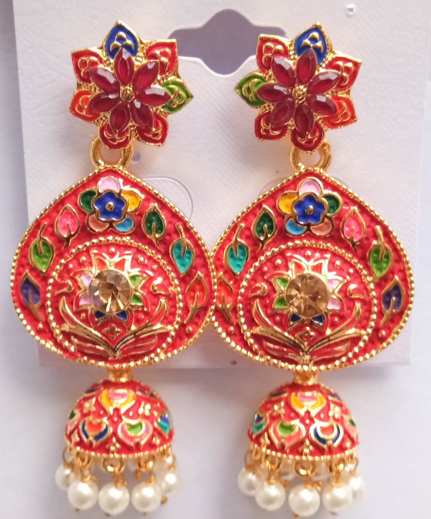 LG/RD ASVI/8667 CMN EARRINGS+JHUMKI 521652