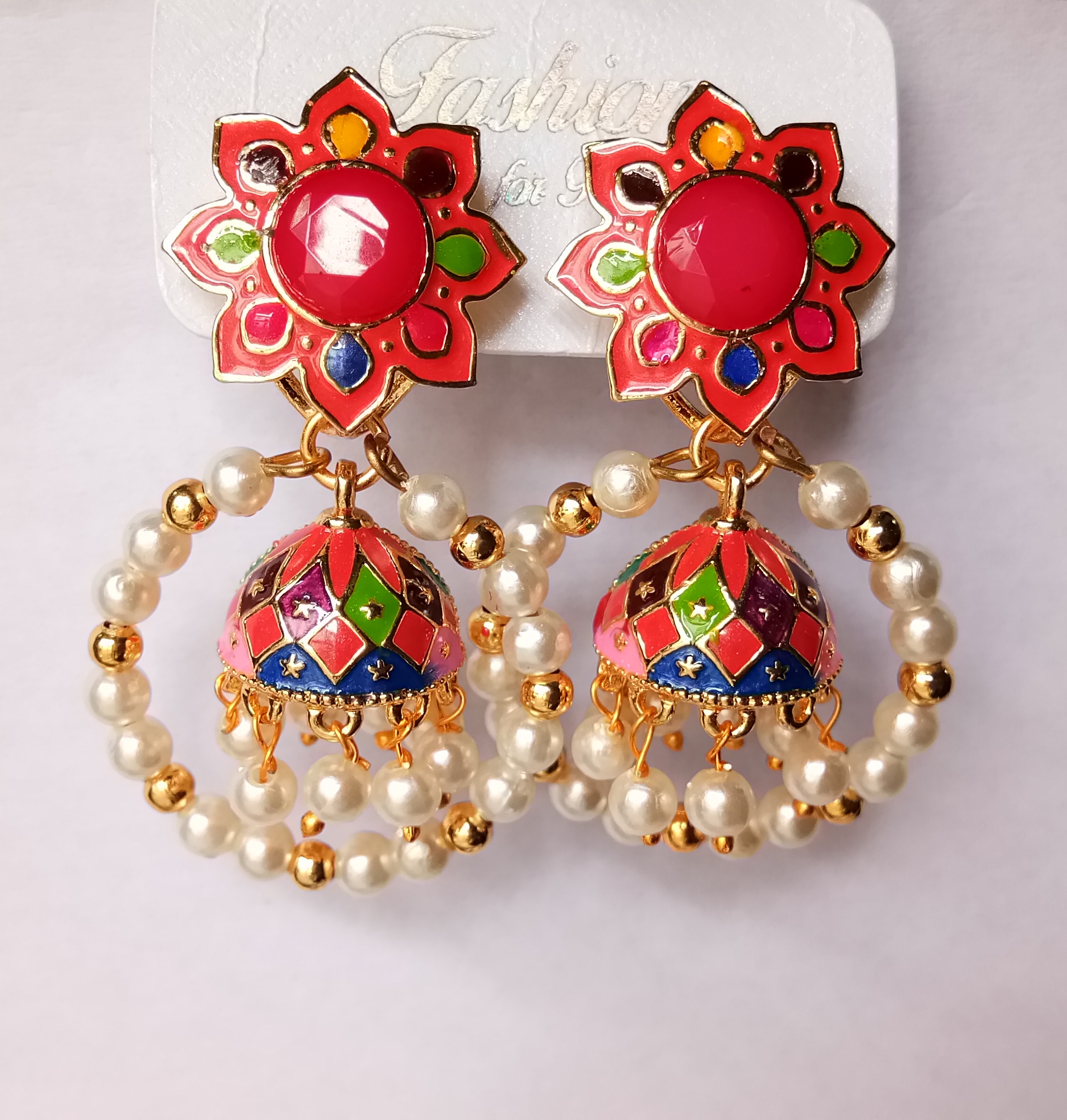 LG/RD ASVI/8667/DK ANT TOPS+BAALI SNG JHUMKI 521778