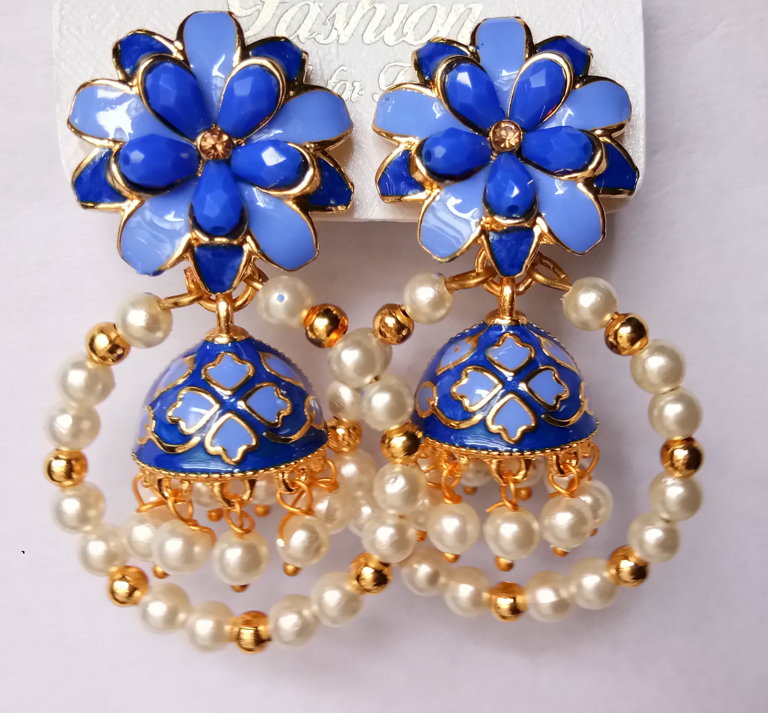 LG/RD CCRYSTAL ANT TOPS+BAALI SNG JHUMKI 521786