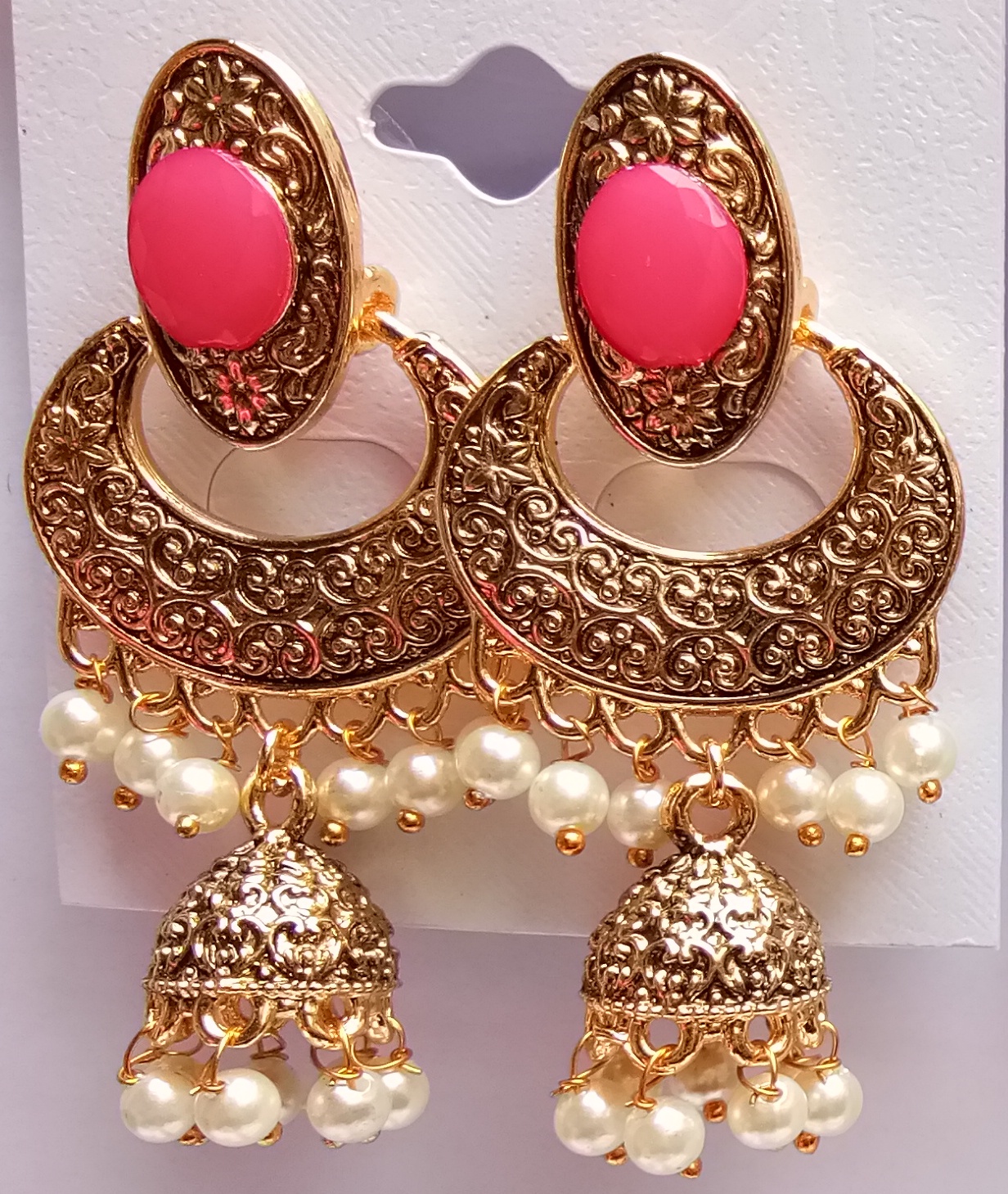 LG/RD ASVI/8667/MONALISA/CCHKRS  ANT MN EARRINGS+JHUMKI  521855