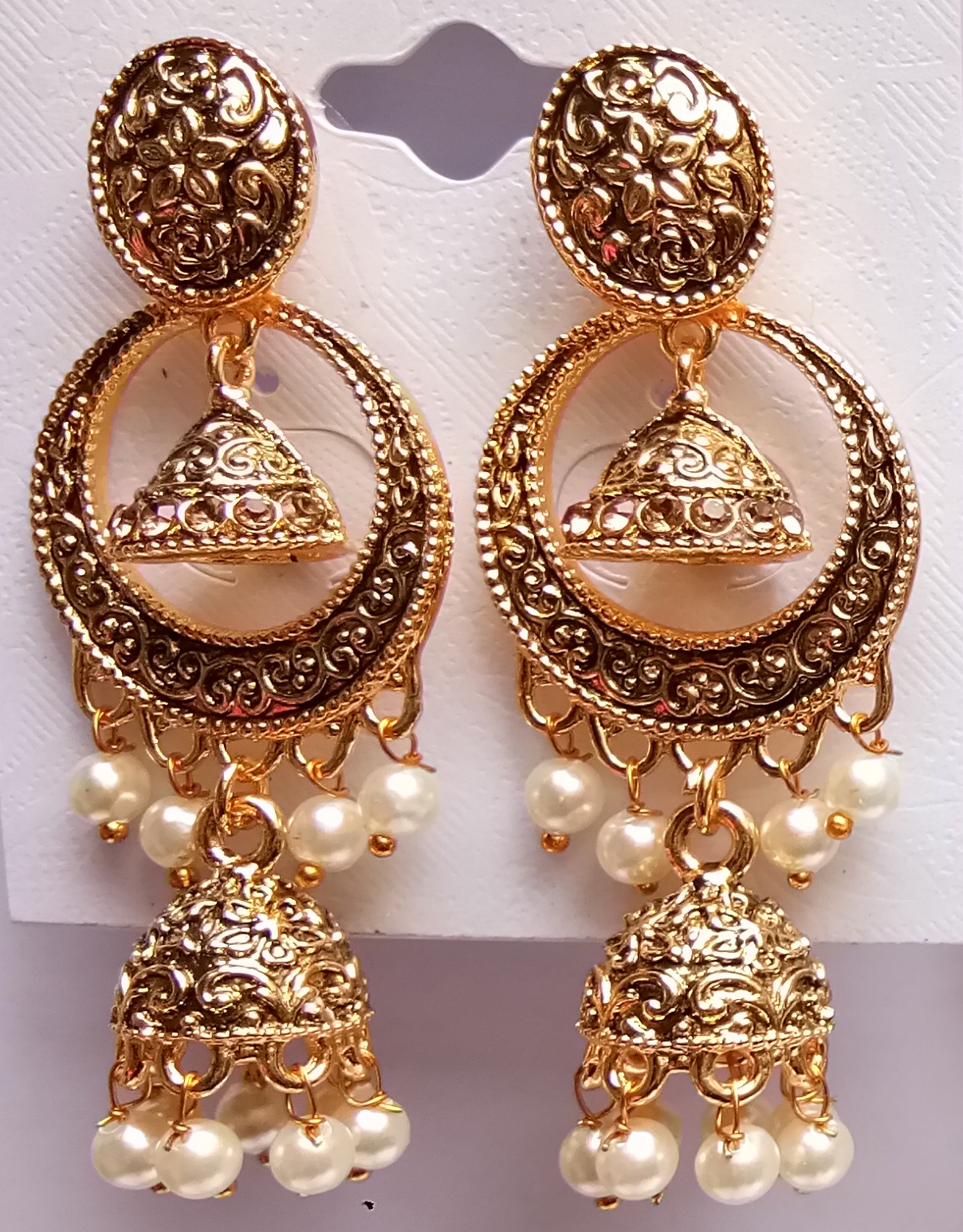 LG/RD REG ANT MN EARRINGS+JHUMKI 521860