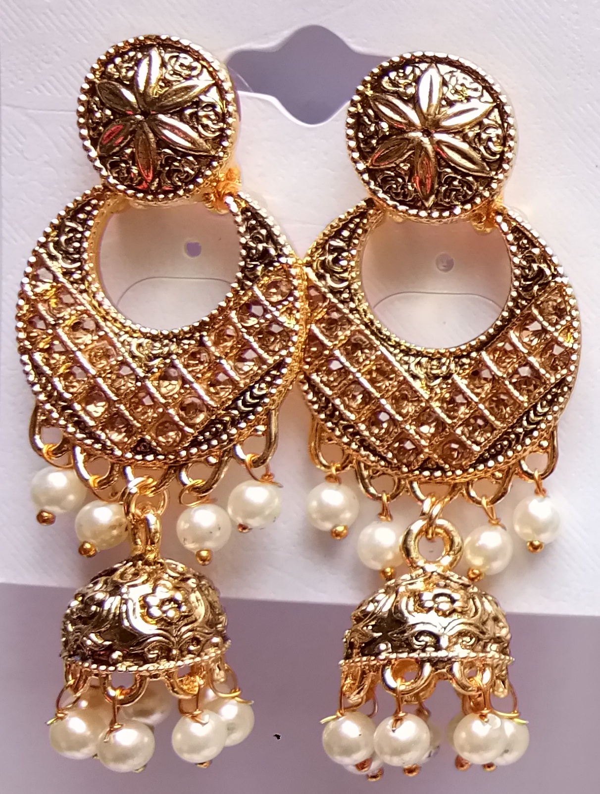 LG/RD REG ANT MN EARRINGS+JHUMKI 521862