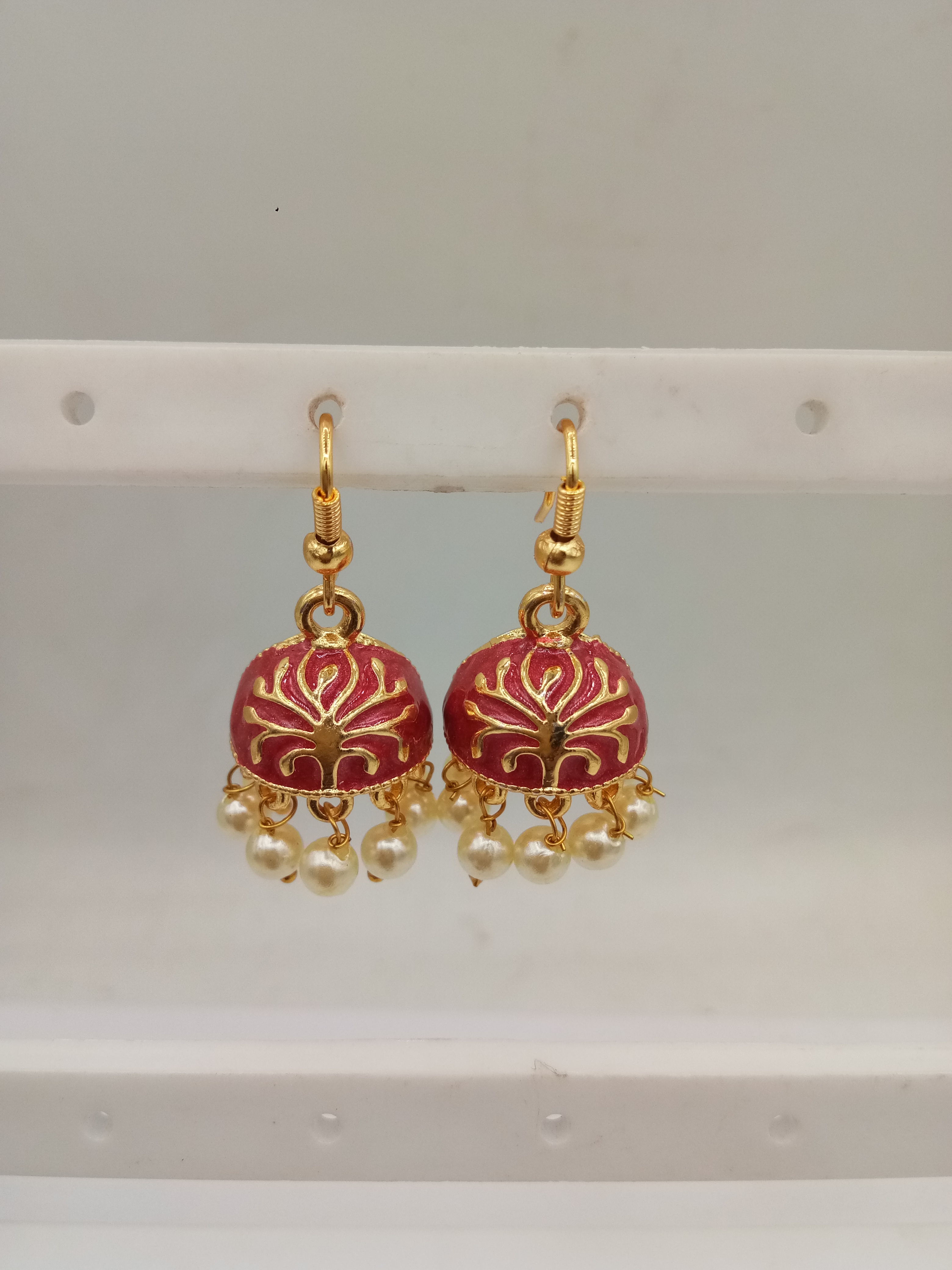 L.G ZARI MEENA AKDA LOOSE PACKING SMALL JHUMKI - 522865