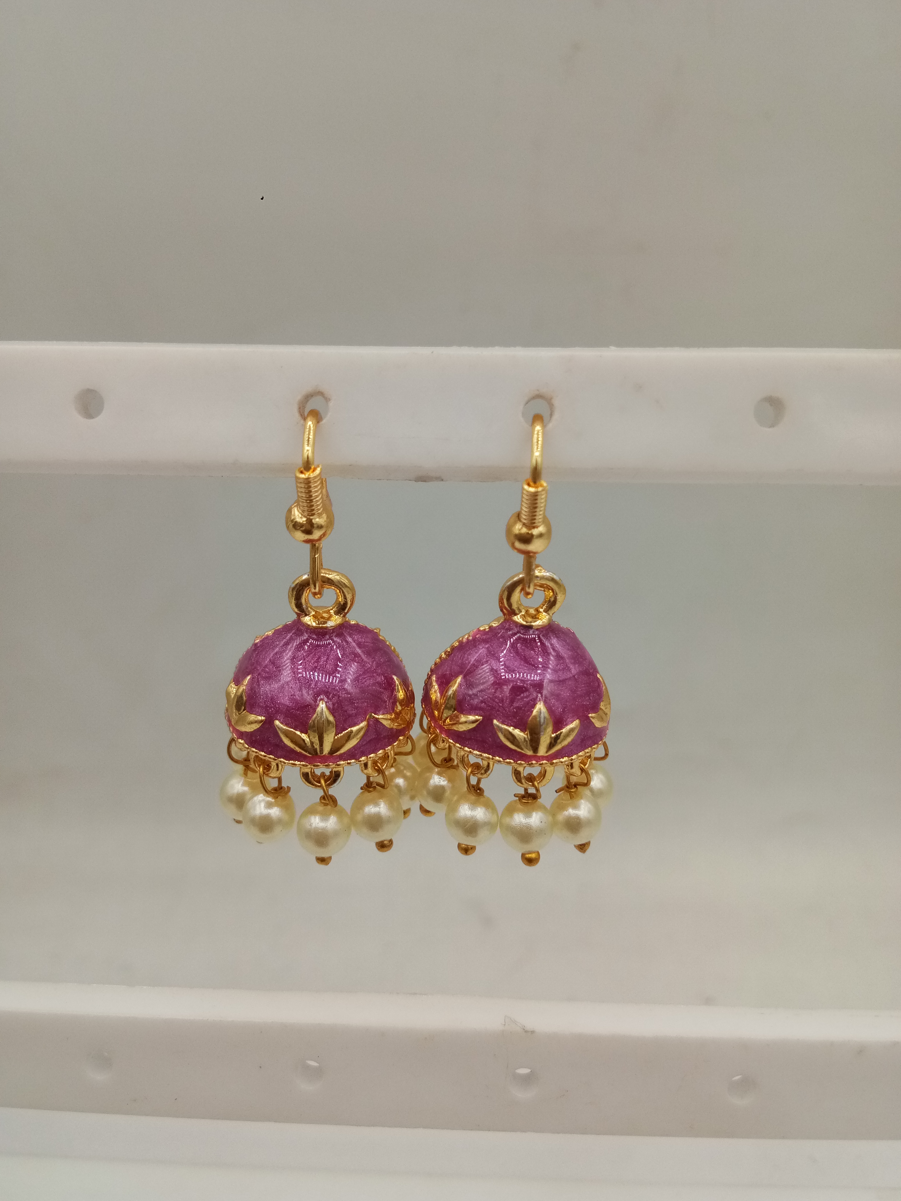 L.G ZARI MEENA AKDA LOOSE PACKING SMALL JHUMKI - 522868