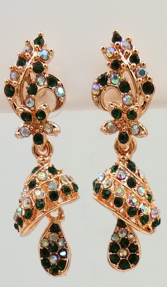 ROSE RAINBOW + CLR STONE JHUMKI - 523530