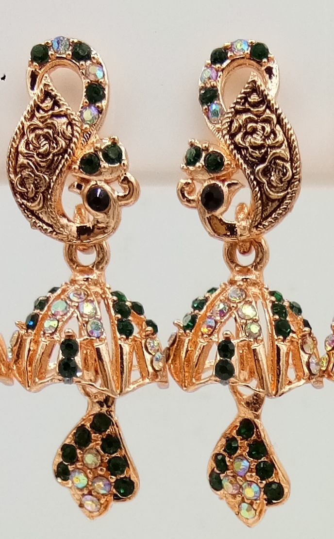 ROSE RAINBOW + CLR STONE JHUMKI - 523532
