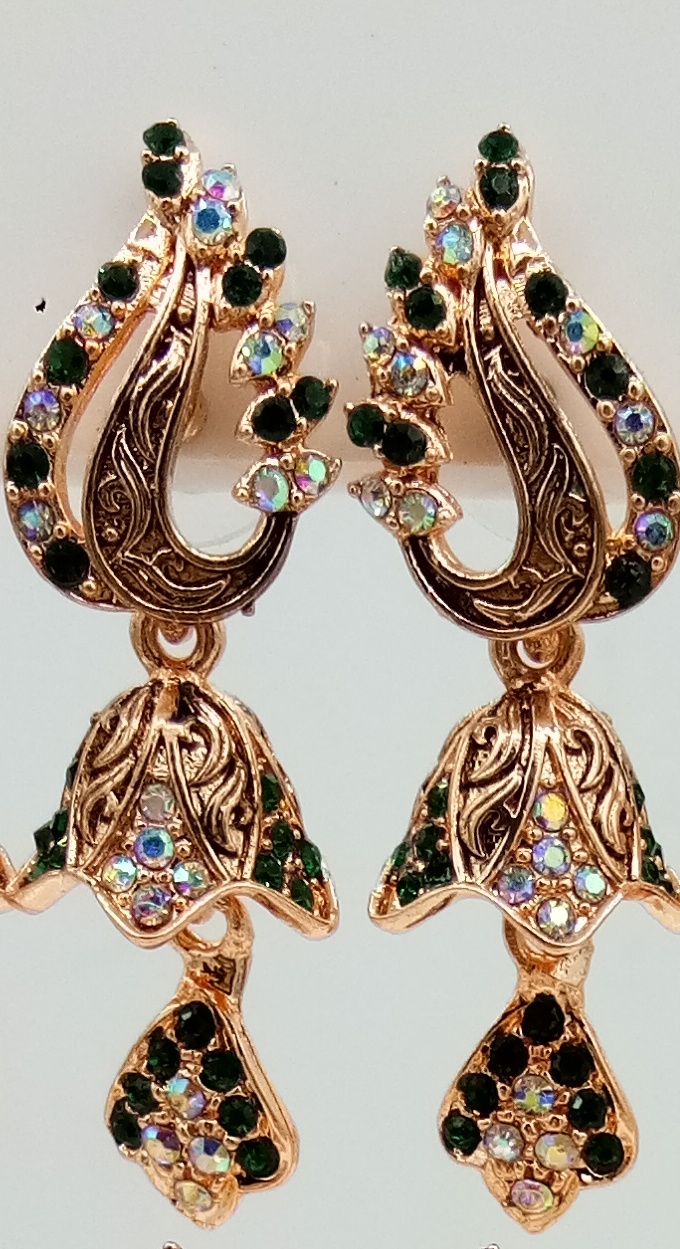 ROSE RAINBOW + CLR STONE JHUMKI - 523533