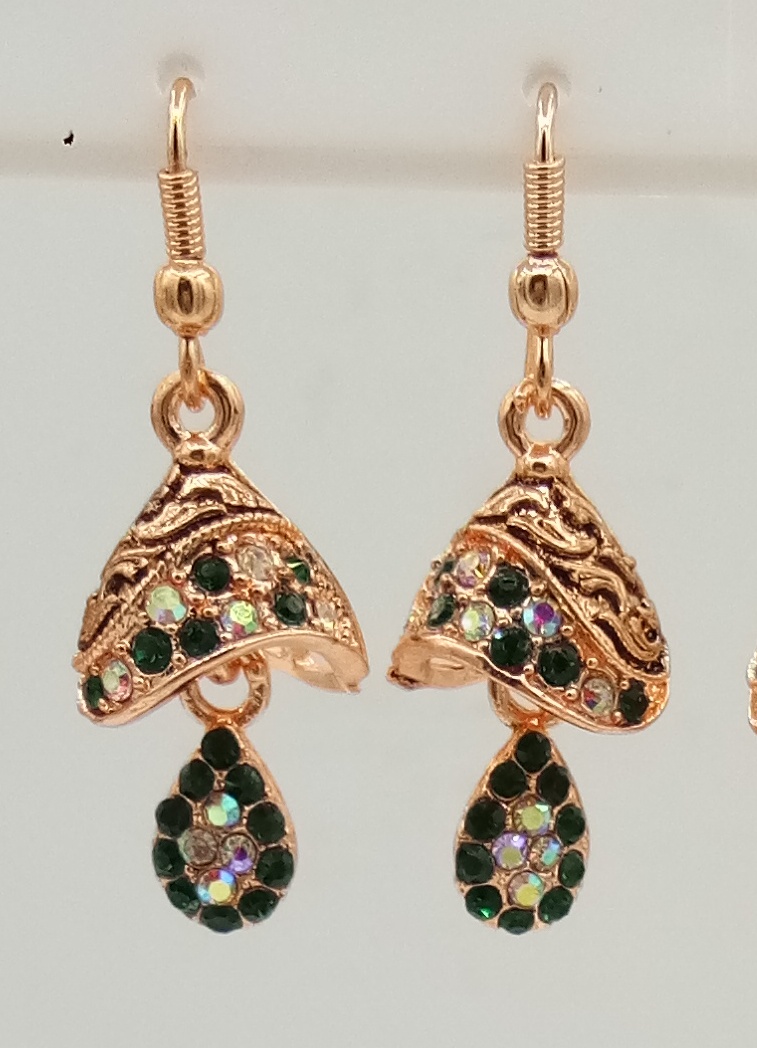 ROSE RAINBOW + CLR STONE AKDA JHUMKI - 523541