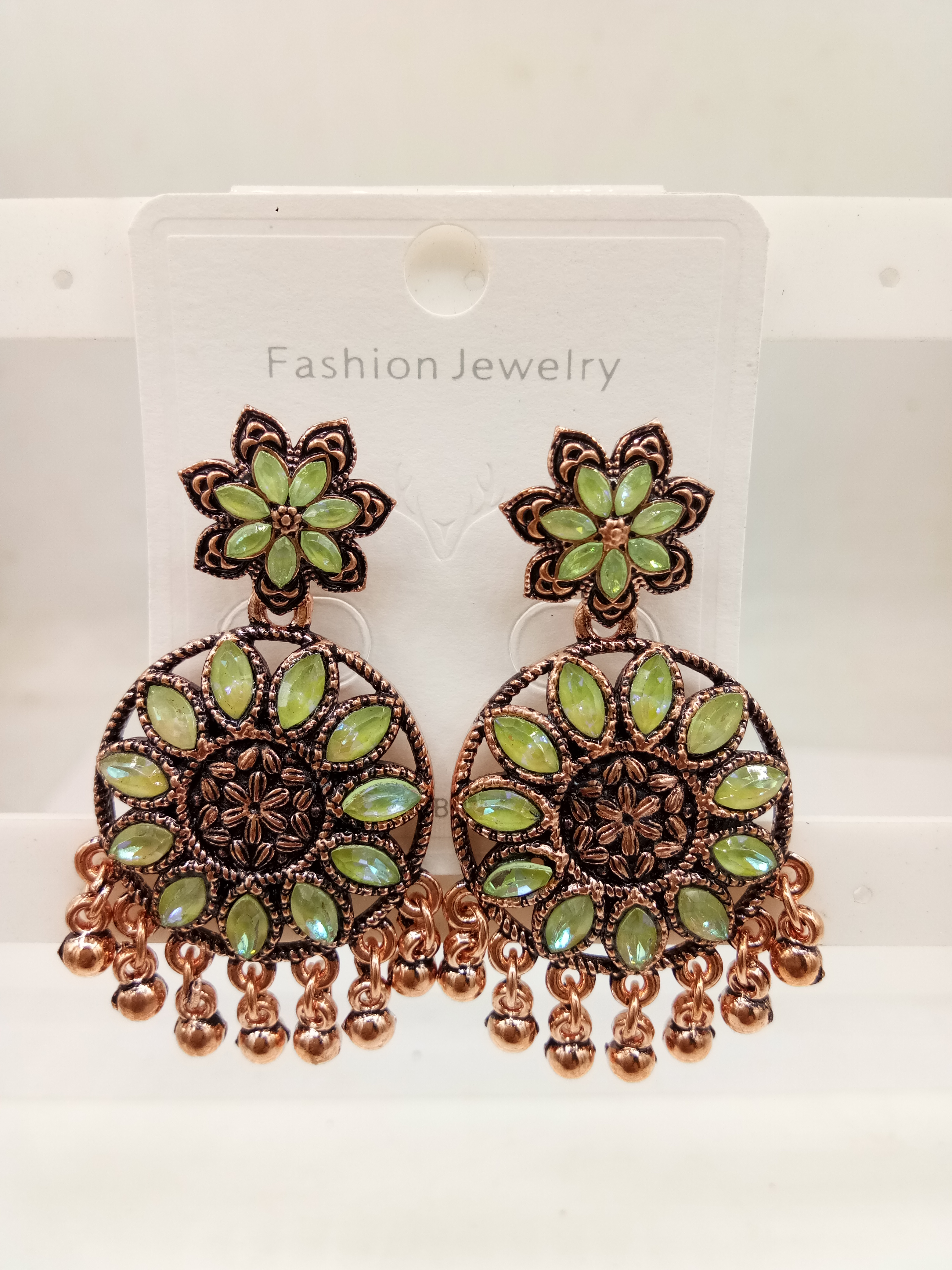 COPPER ANTIQUE CLR ASSST BAJRI EARRINGS - 526107