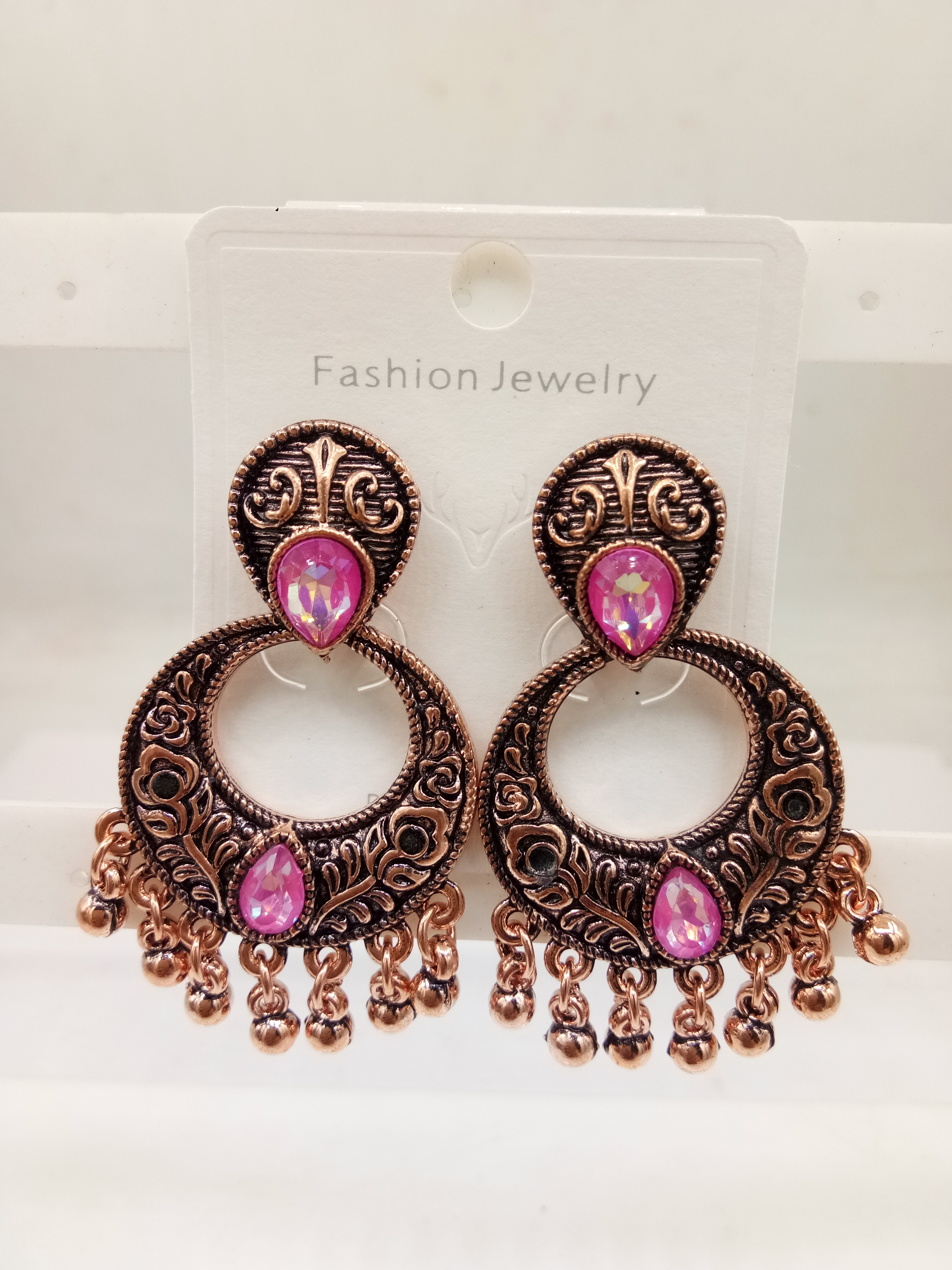COPPER ANTIQUE CLR ASSST BAJRI EARRINGS - 526108