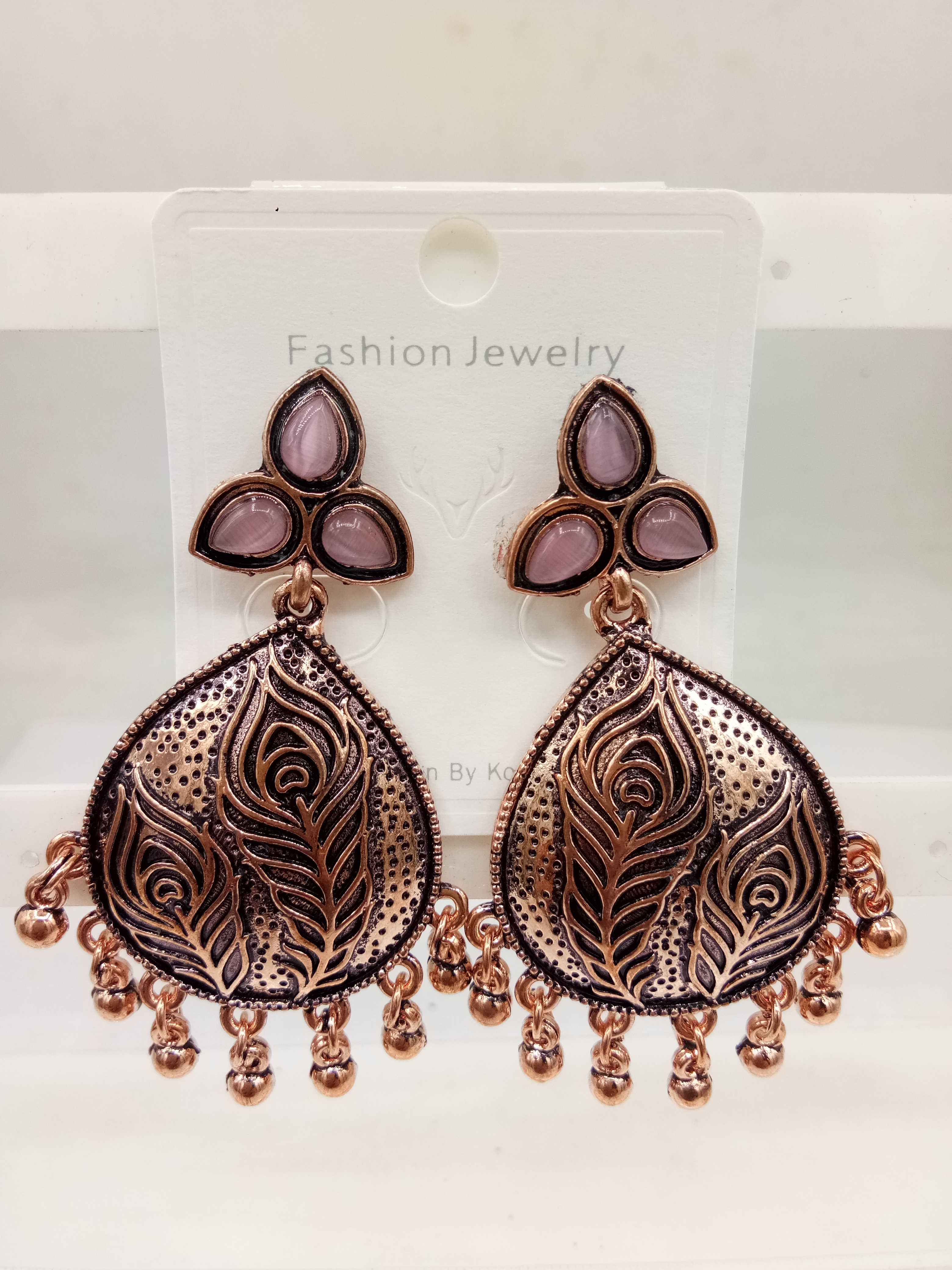 COPPER ANTIQUE CLR MONALISA BAJRI EARRINGS - 526111