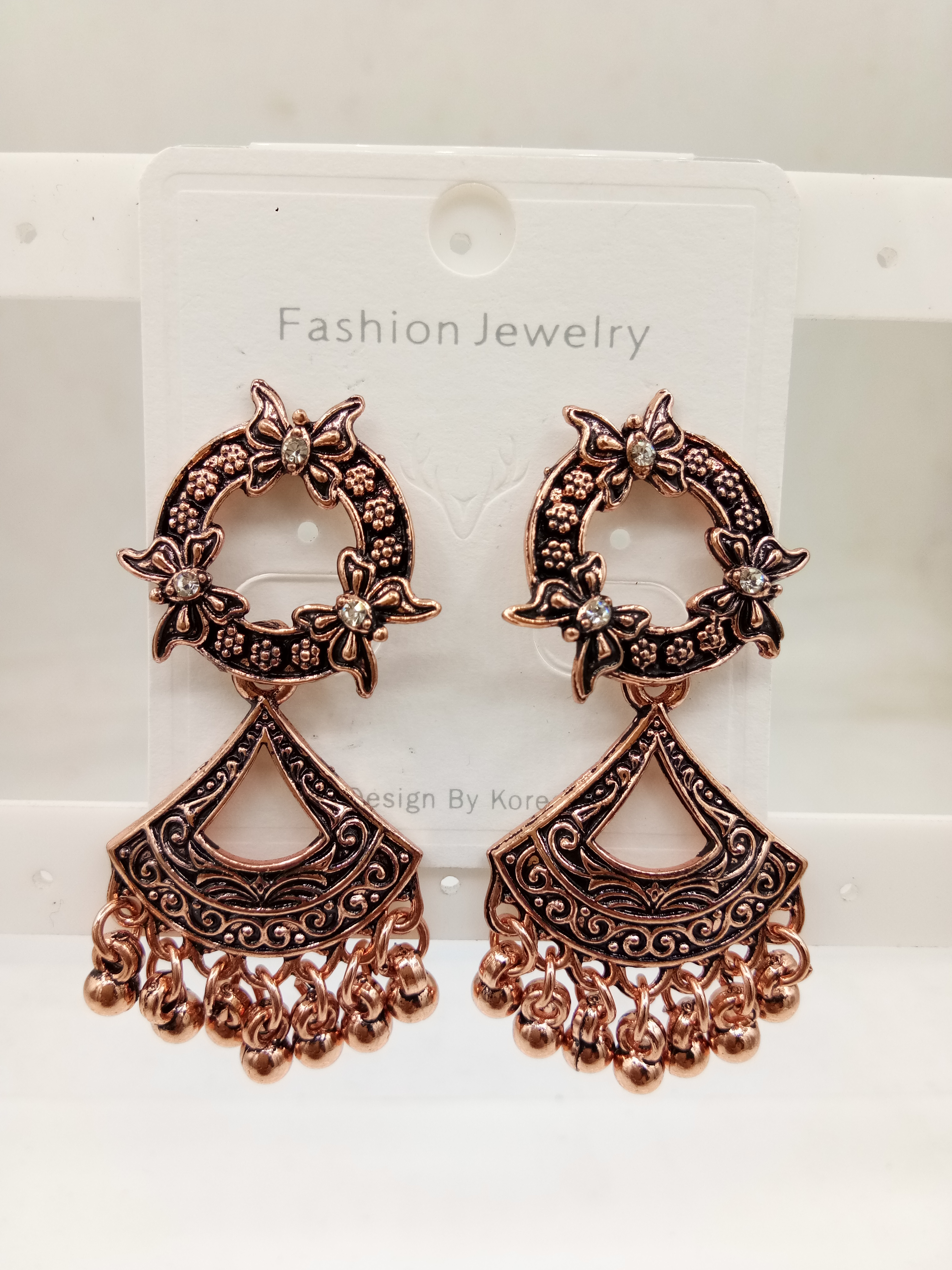 COPPER ANTIQUE STONE EARRINGS - 526423