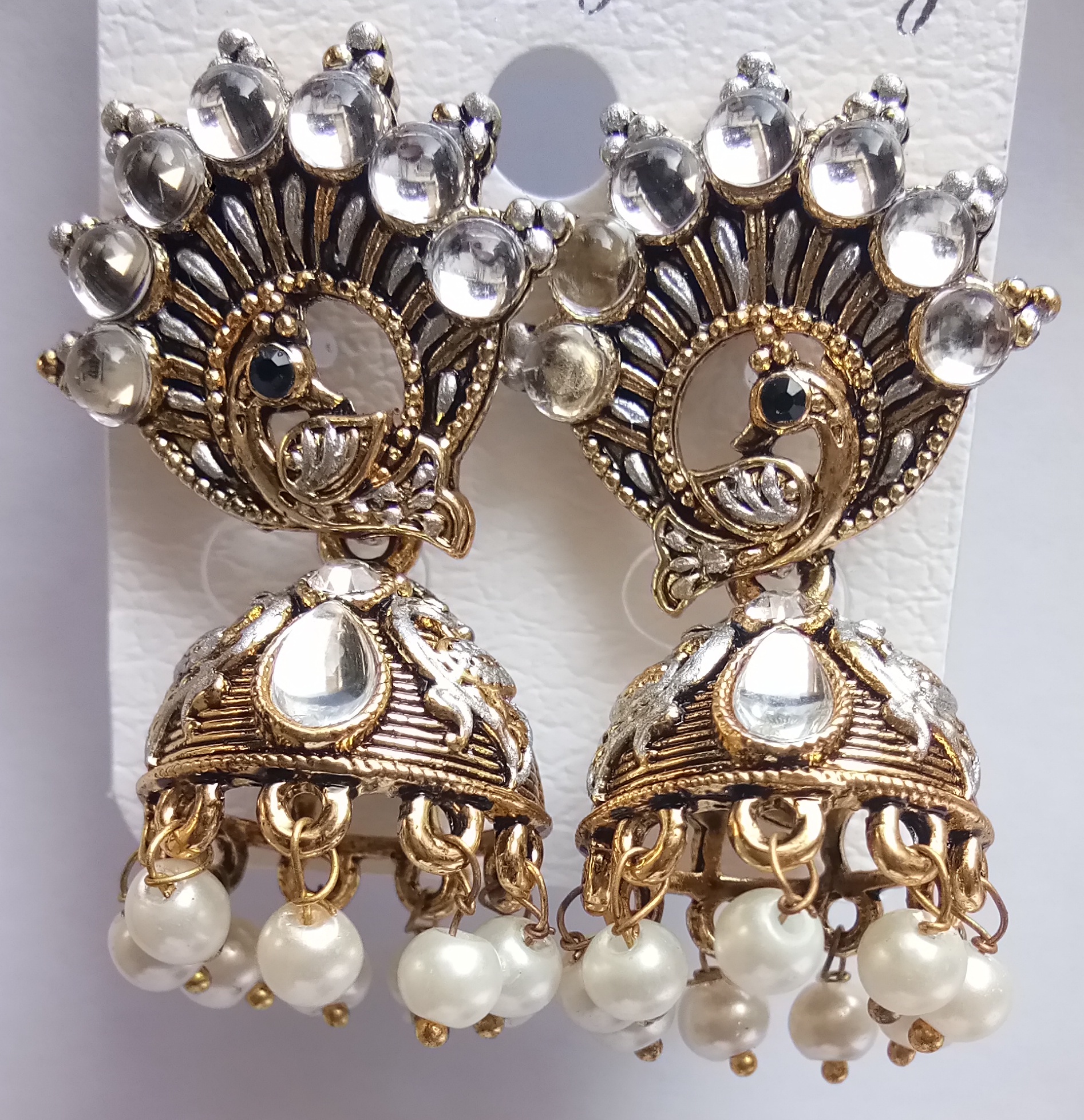 NEW ANT CHANDLA WITH SLVR MATT MN SNGL JHUMKI 71377