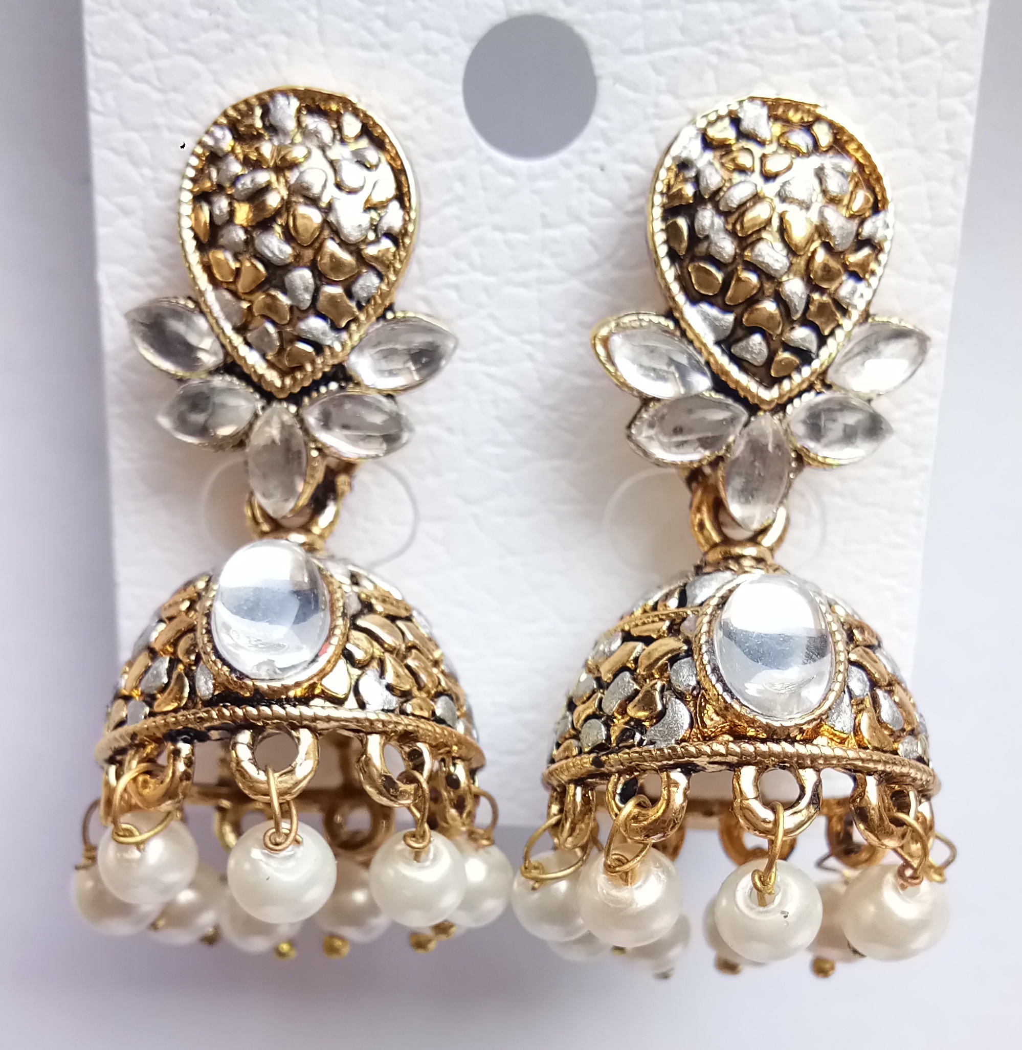 NEW ANT CHANDLA WITH SLVR MATT MN SNGL JHUMKI 71379