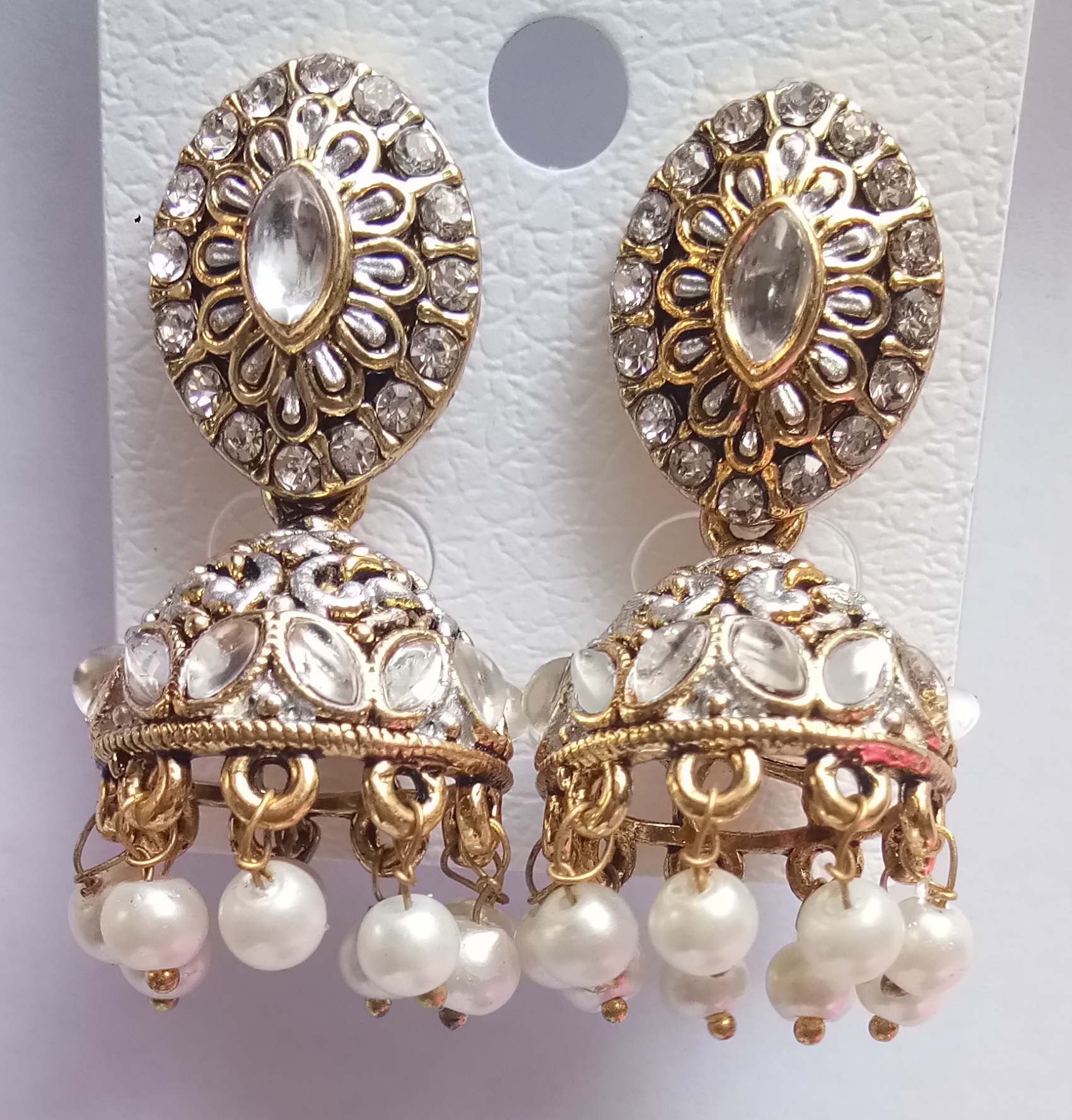 NEW ANT CHANDLA WITH SLVR MATT MN SNGL JHUMKI 71381