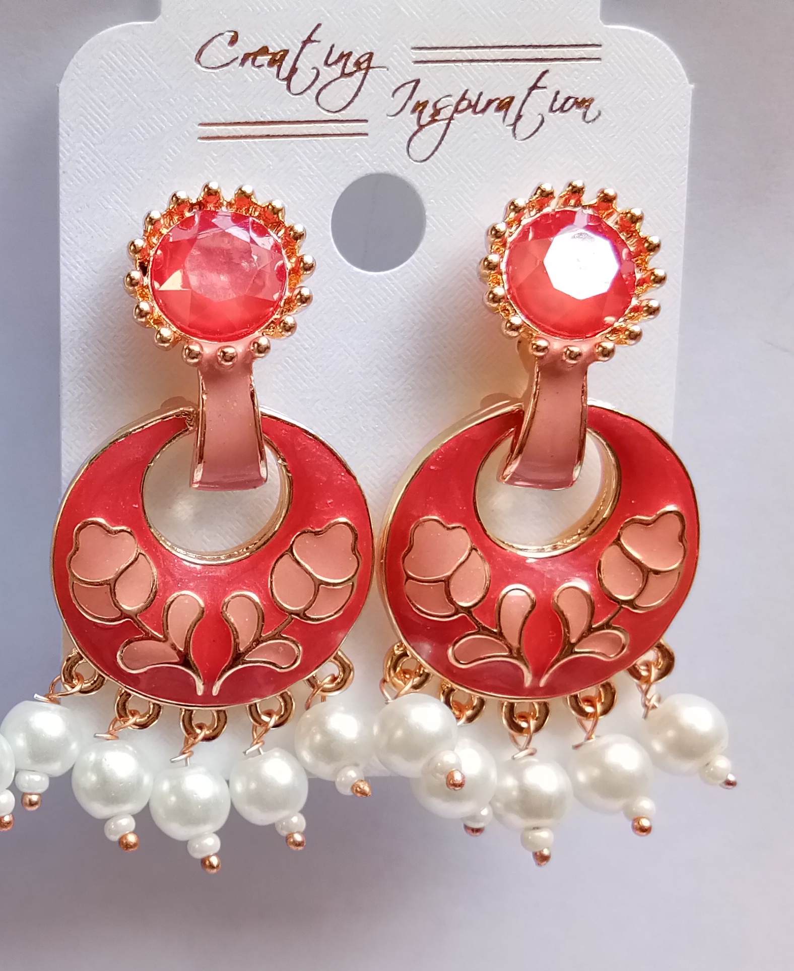 SRS/LG/RD/BLK 8667 DBL CLR EARRINGS 522559