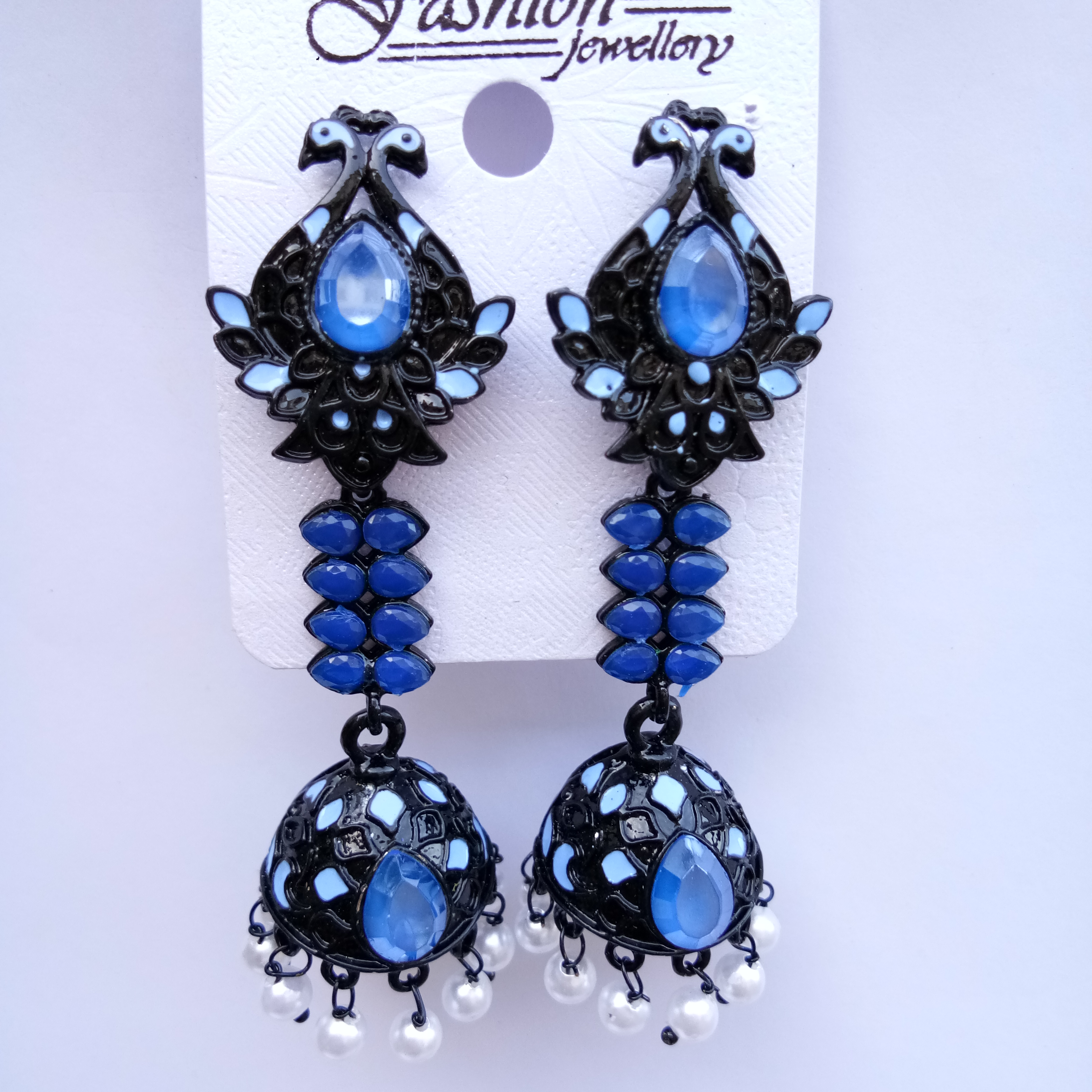 S RS 8667 DBL CLR BLK  JHUMKI 521562