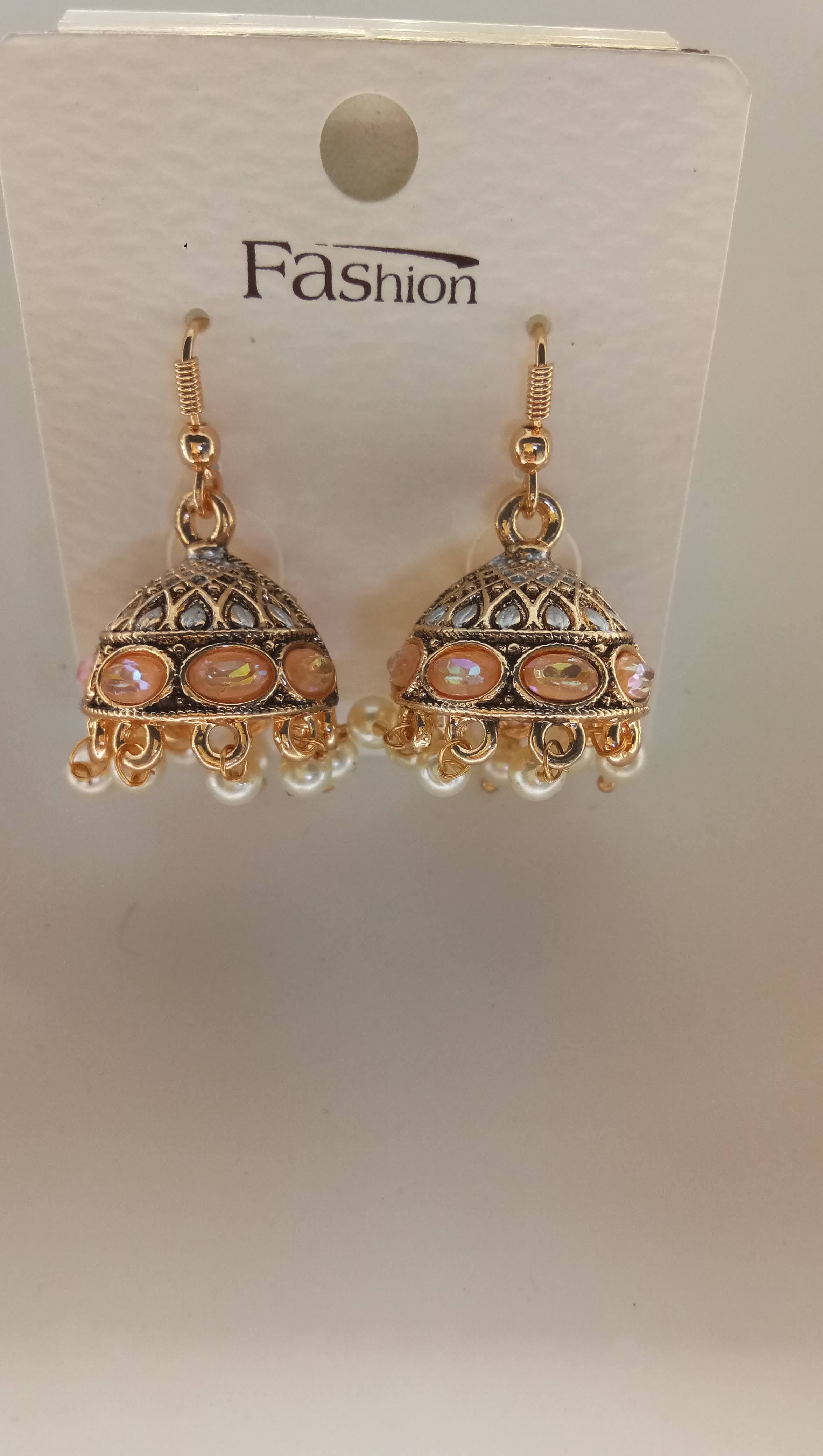 S RS BLK ANT + SILVER MEENA JHUMKI - 71460