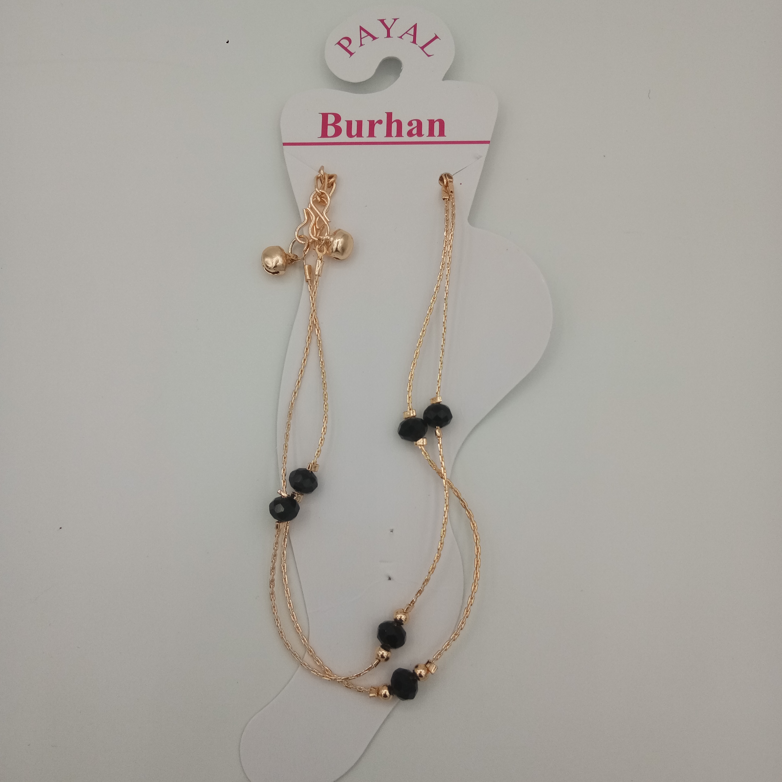 ROSE BLK CRYSTAL PAYAL - 2742