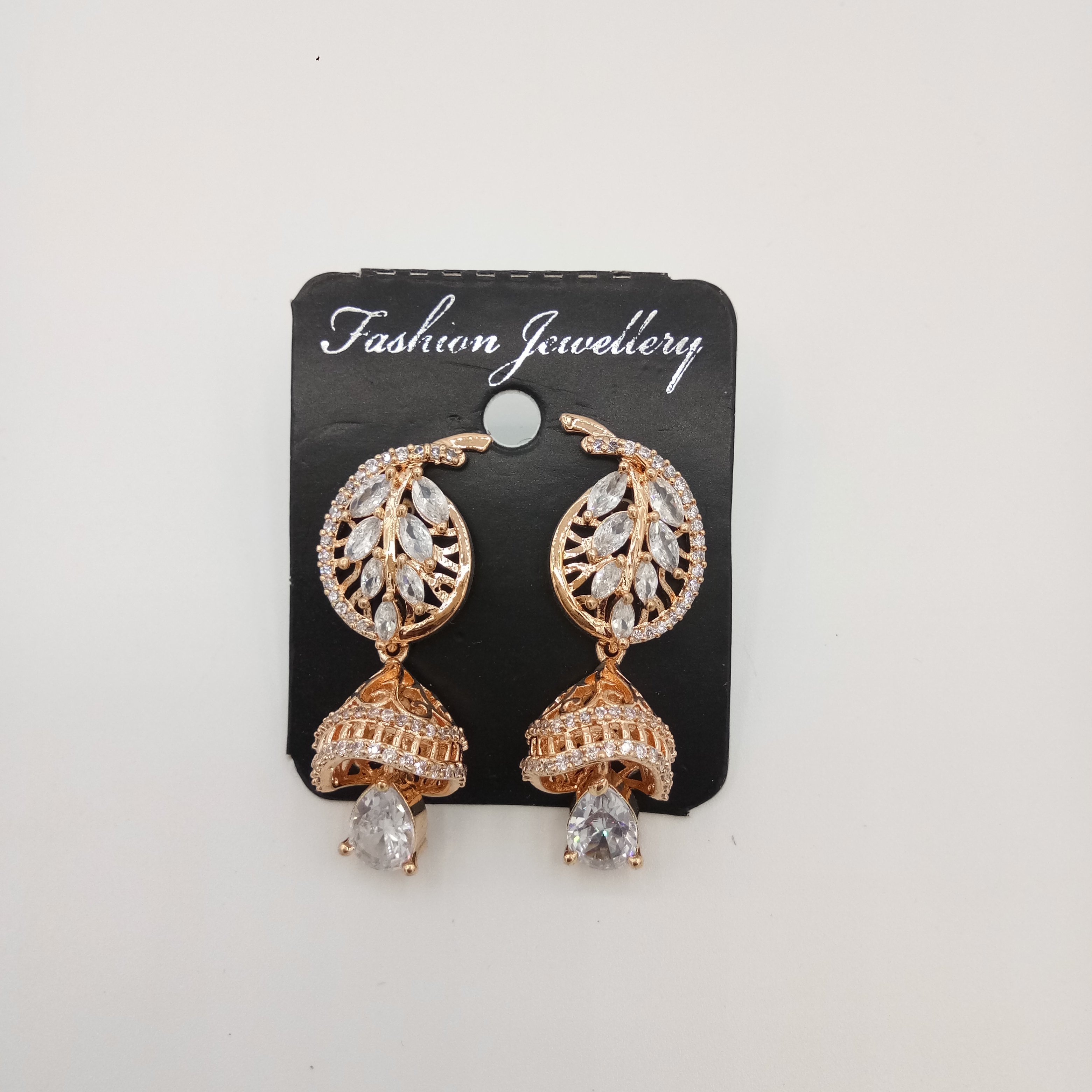 AD ROSE WHITE JHUMKI - 21276