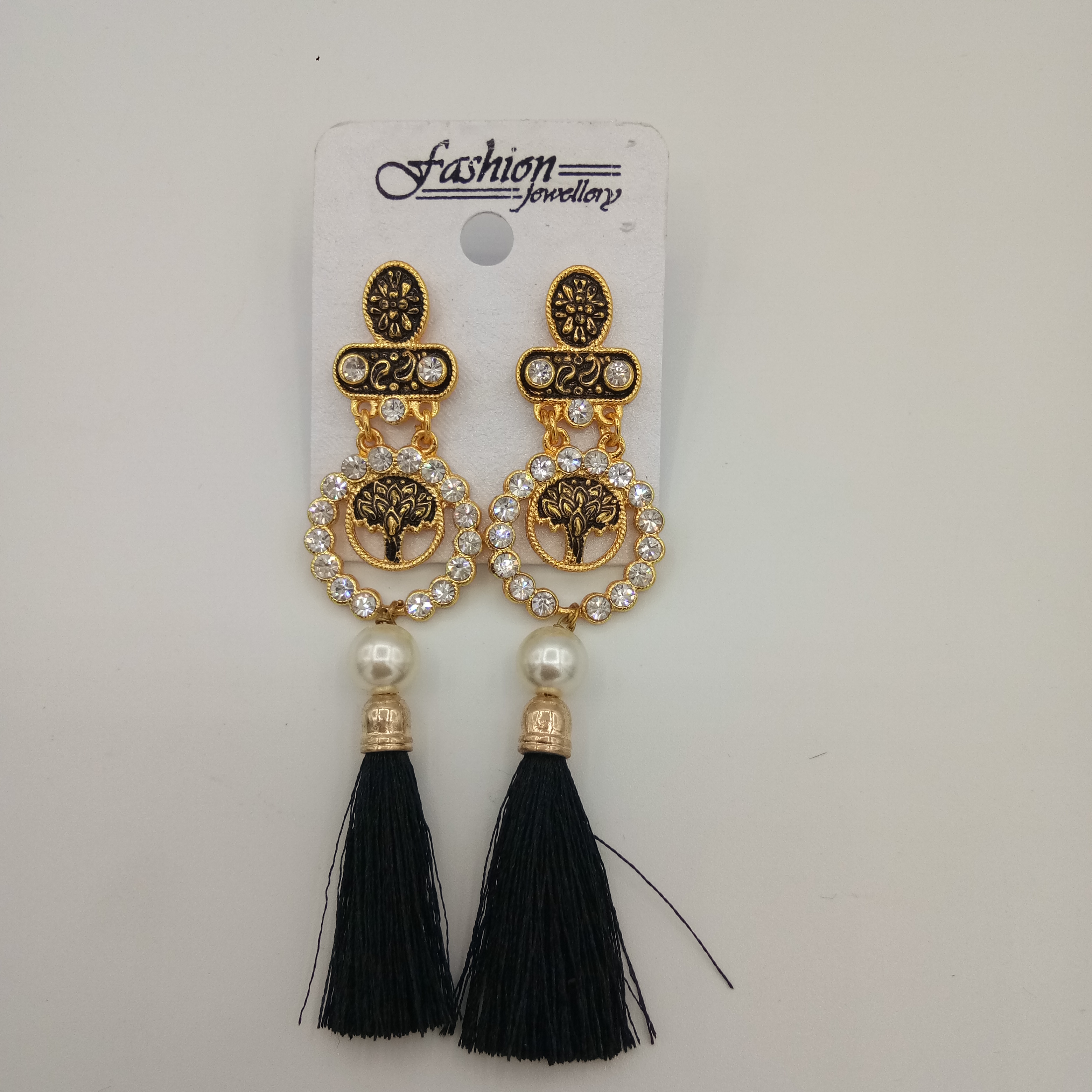 L GOLD ANT WT STN  PHUNDA  EARRINGS - 52719