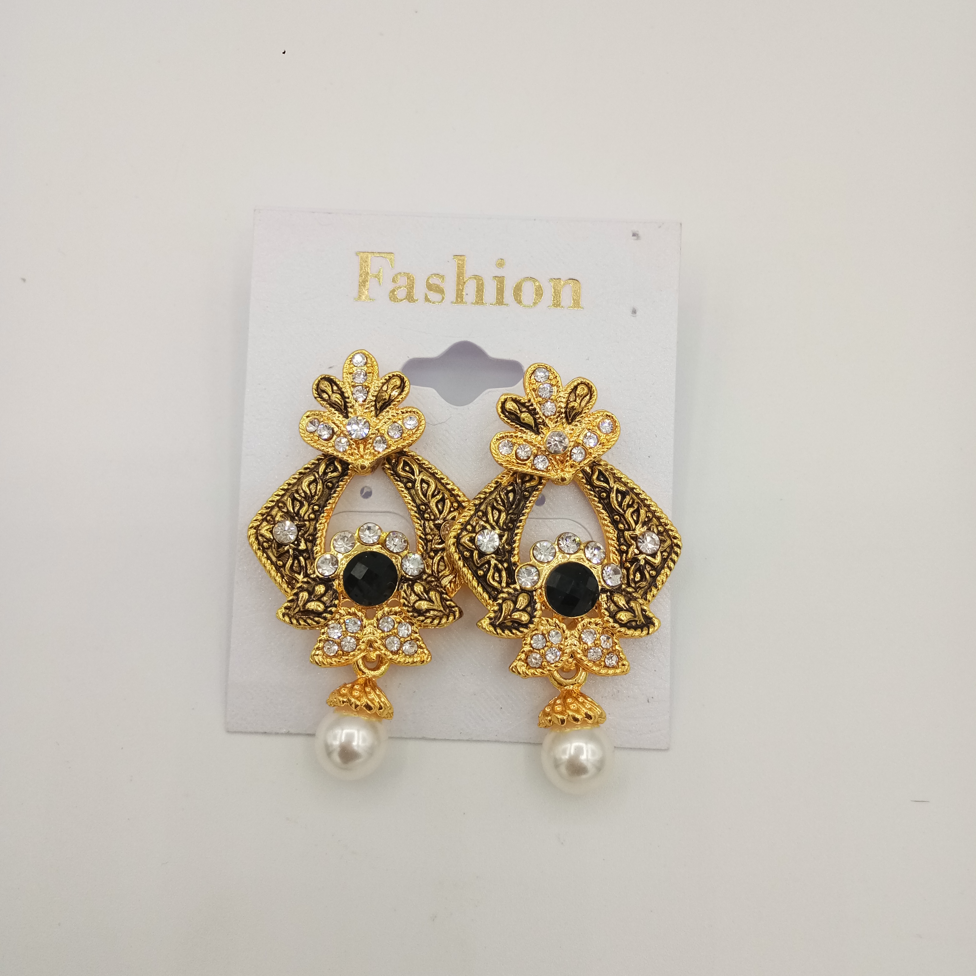 L GOLD ANT WT STN EARRINGS - 52927