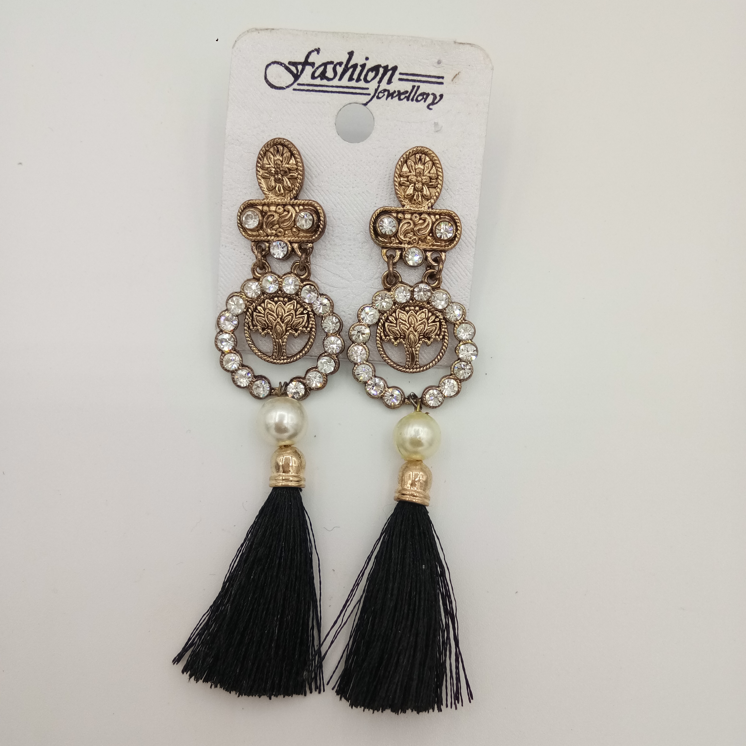 NEW ANT WT STONE PHUNDA EARRINGS - 52719