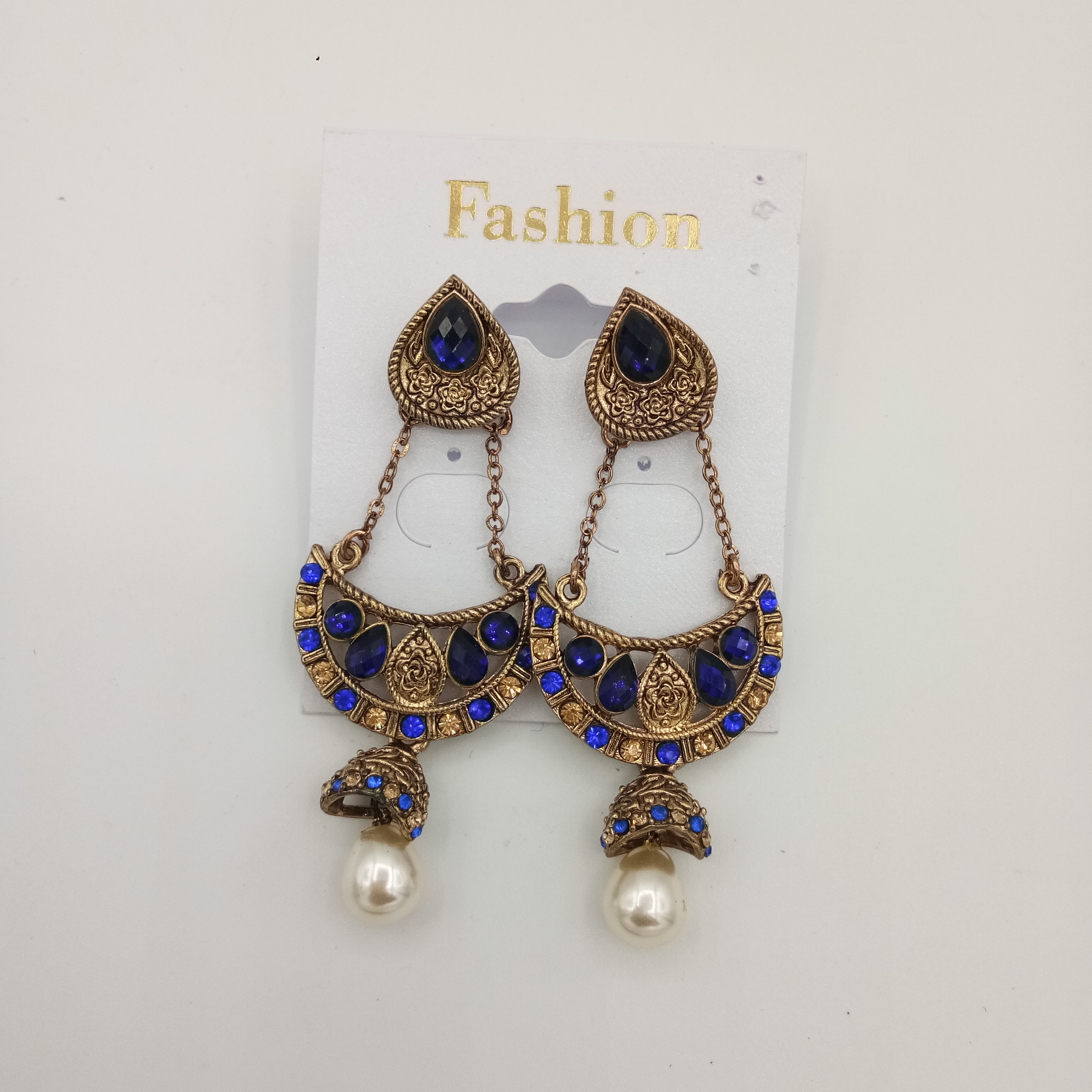 NEW ANTIQUE LCT + CLR EARRINGS - 52784