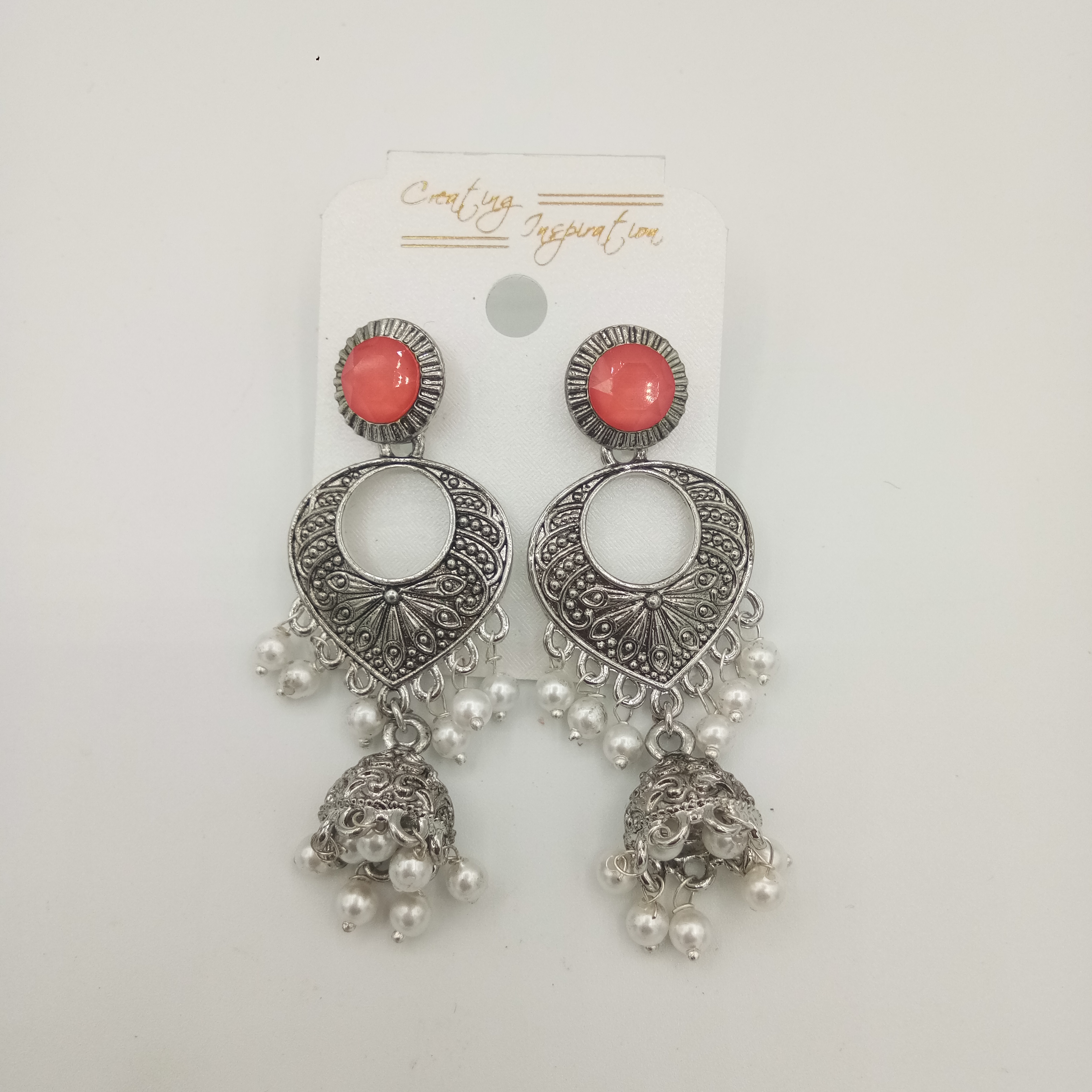 RODIUM  ANT EARRINGS+JHUMKI 521854