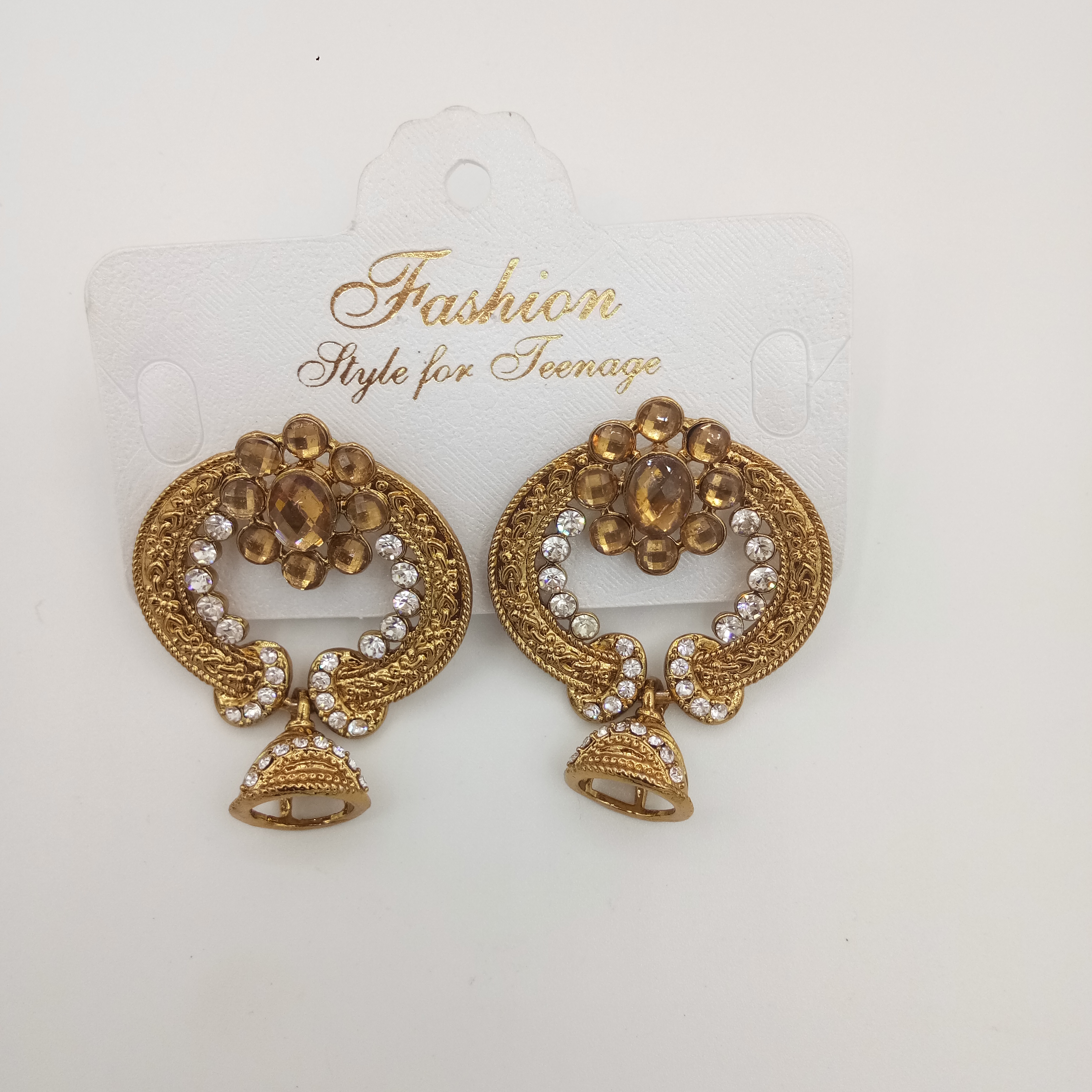 NEW ANTIQUE LCT STN  EARRINGS - 52993