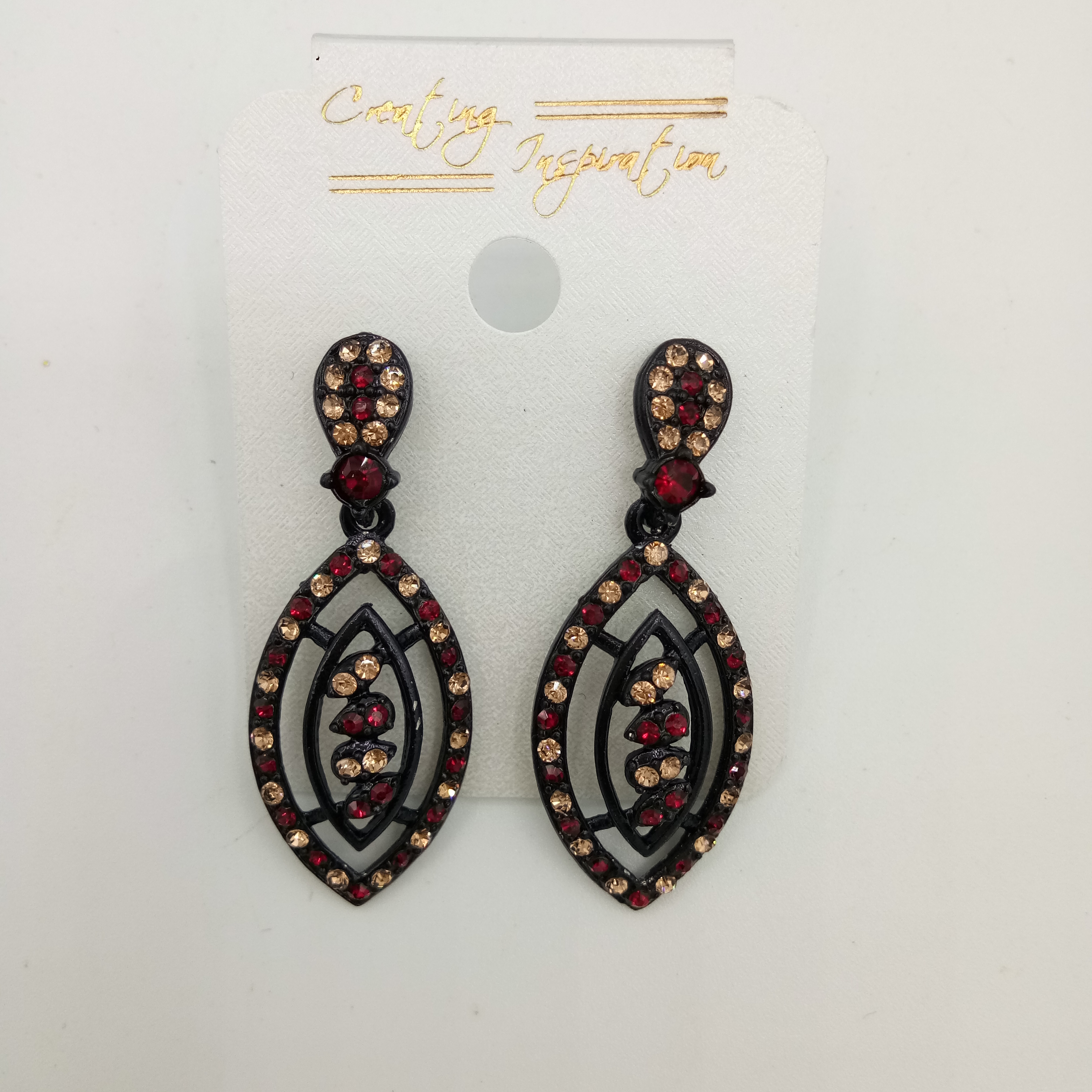 NEW BLACK LCT + CLR STONE EARRINGS - 522854