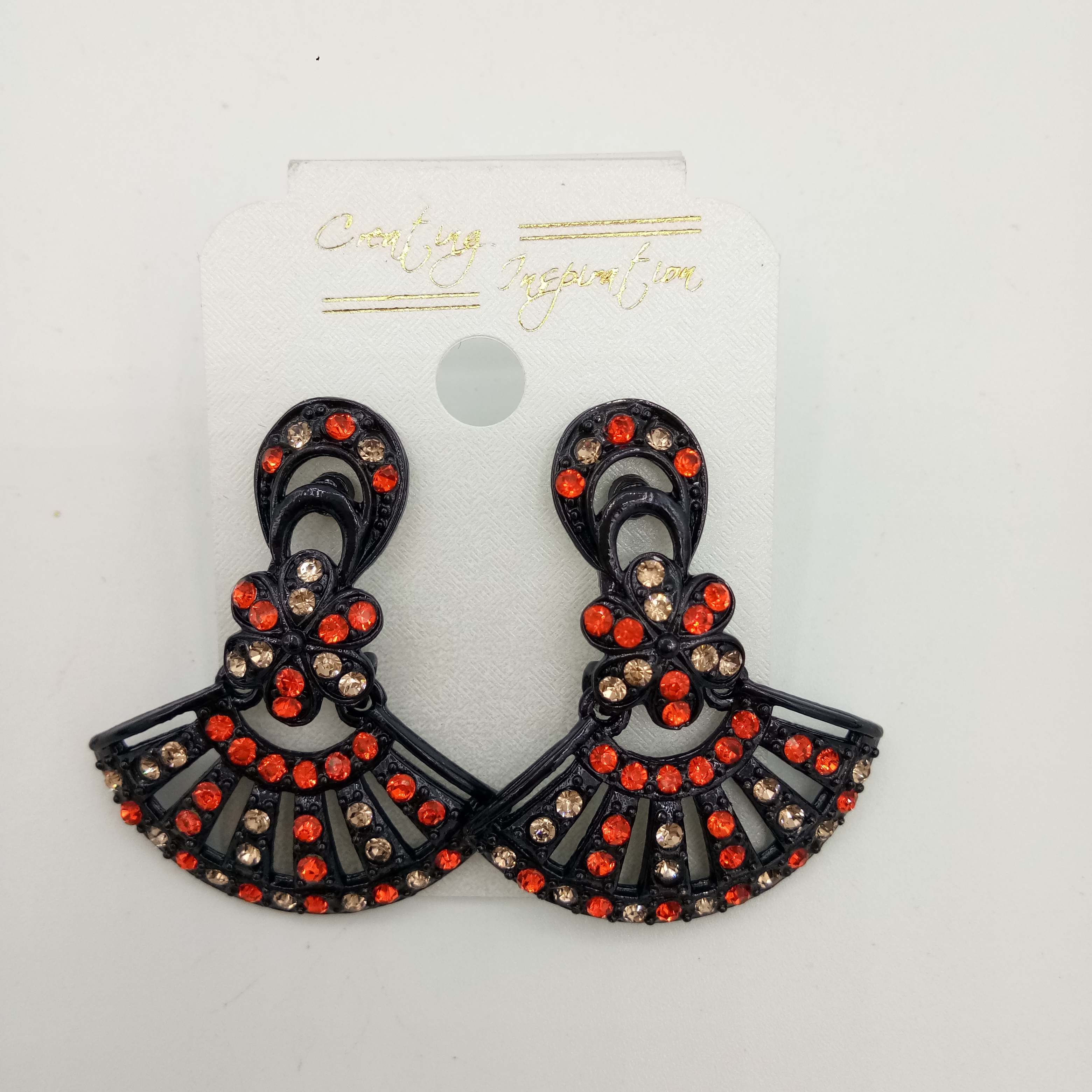 NEW BLACK LCT+ CLR STONE EARRINGS - 522848