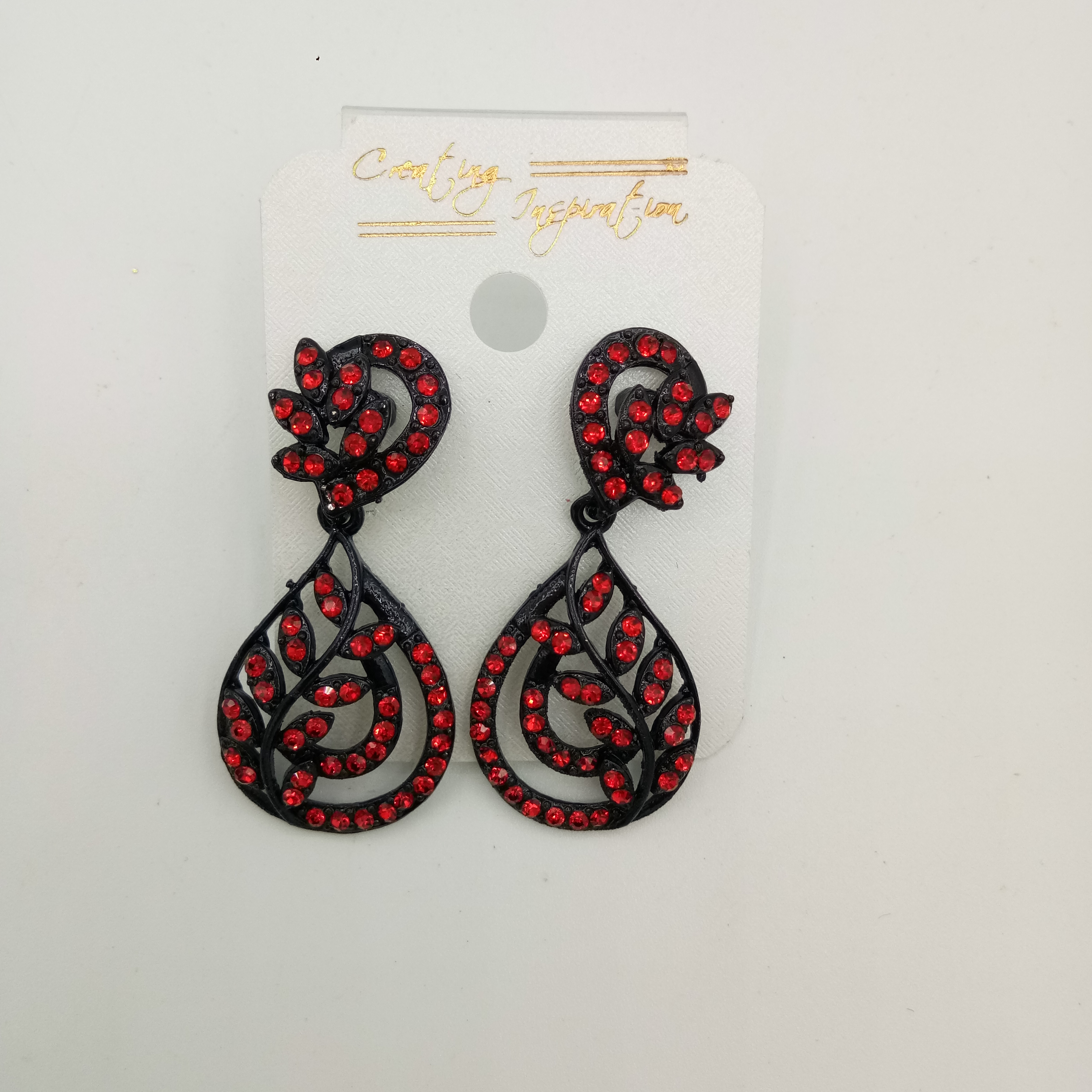 NEW BLACK SINGLE COLOR STONE EARRINGS - 522847