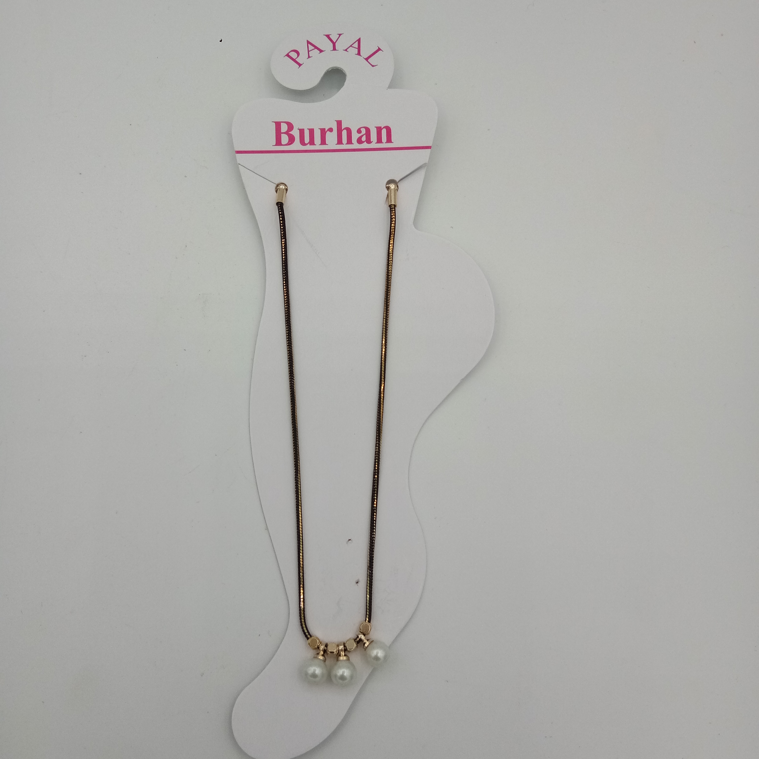 FACNY BLACK CHAIN SINGLE PAYAL - 01154