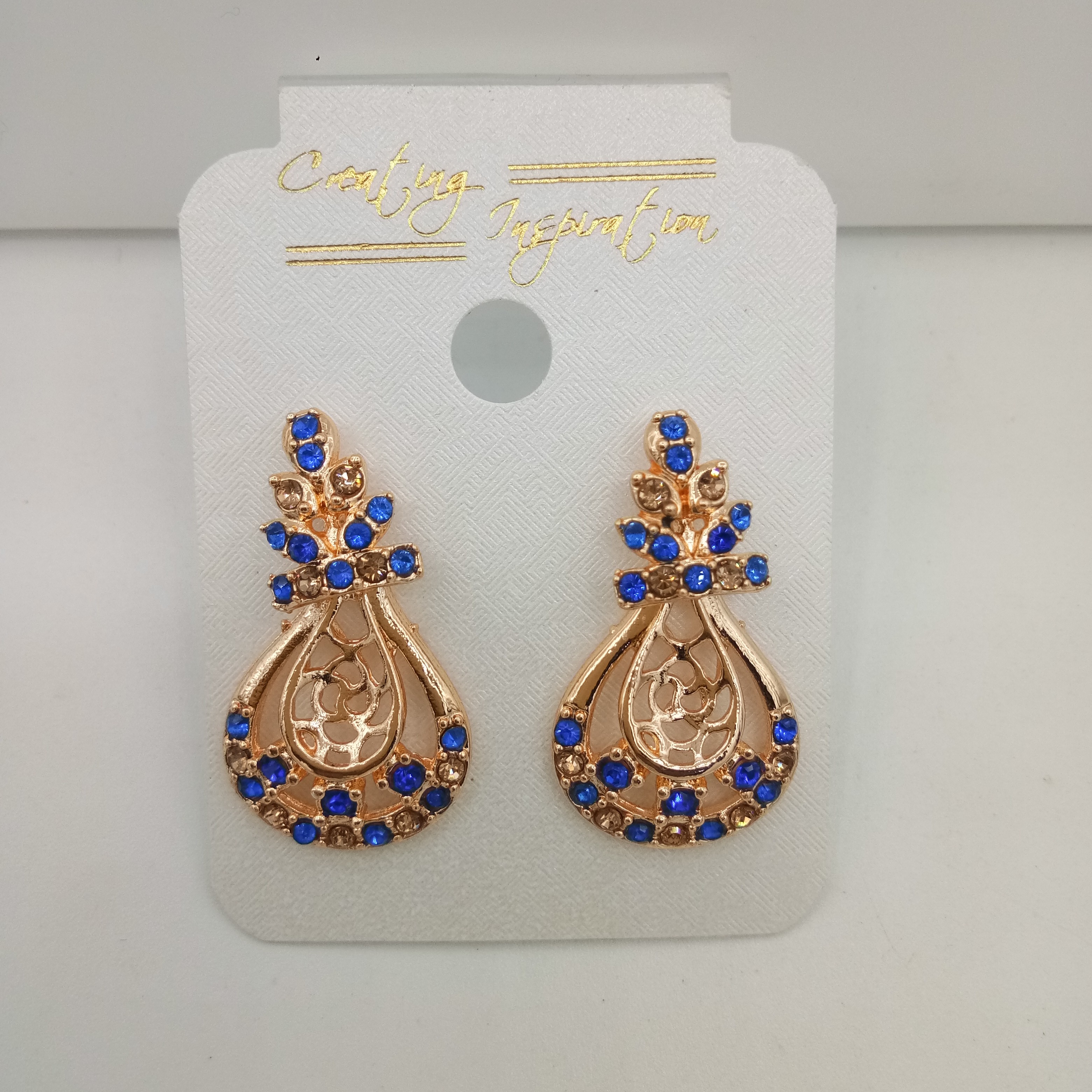 S ROSE LCT + CLR STONE EARRINGS - 111928