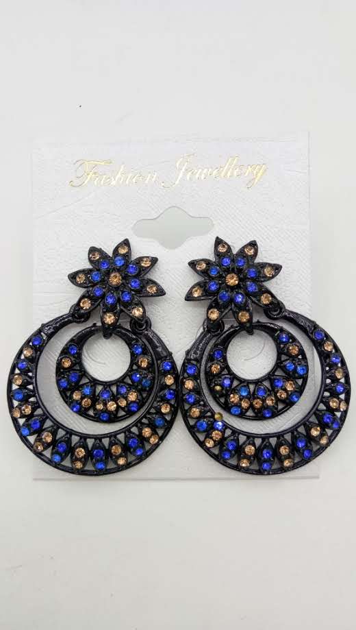 BLACK CR+ LCT STONE EARRING - 522969