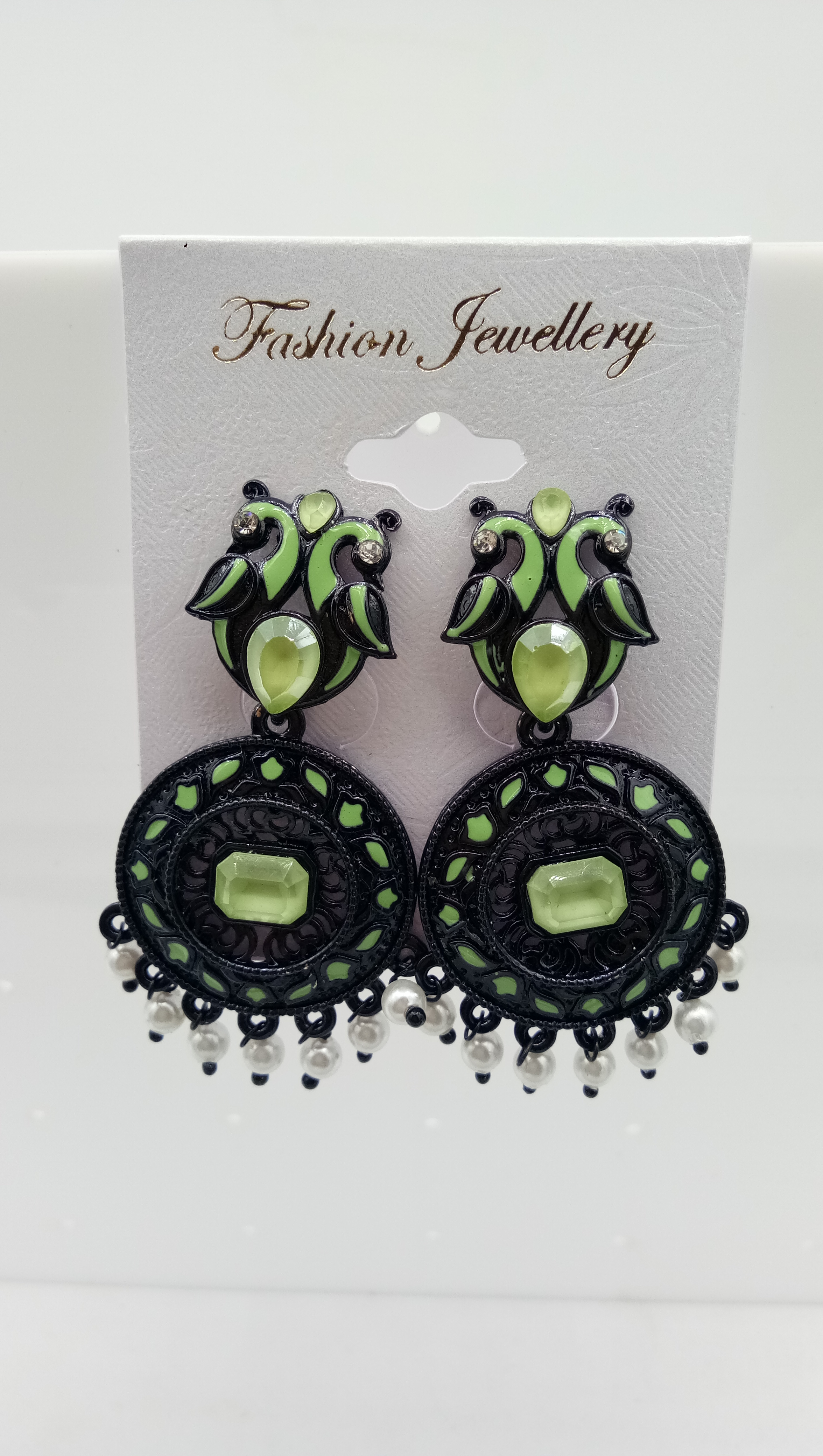 BLACK CMN WHITE STONE + ASSST EARRING - 522928