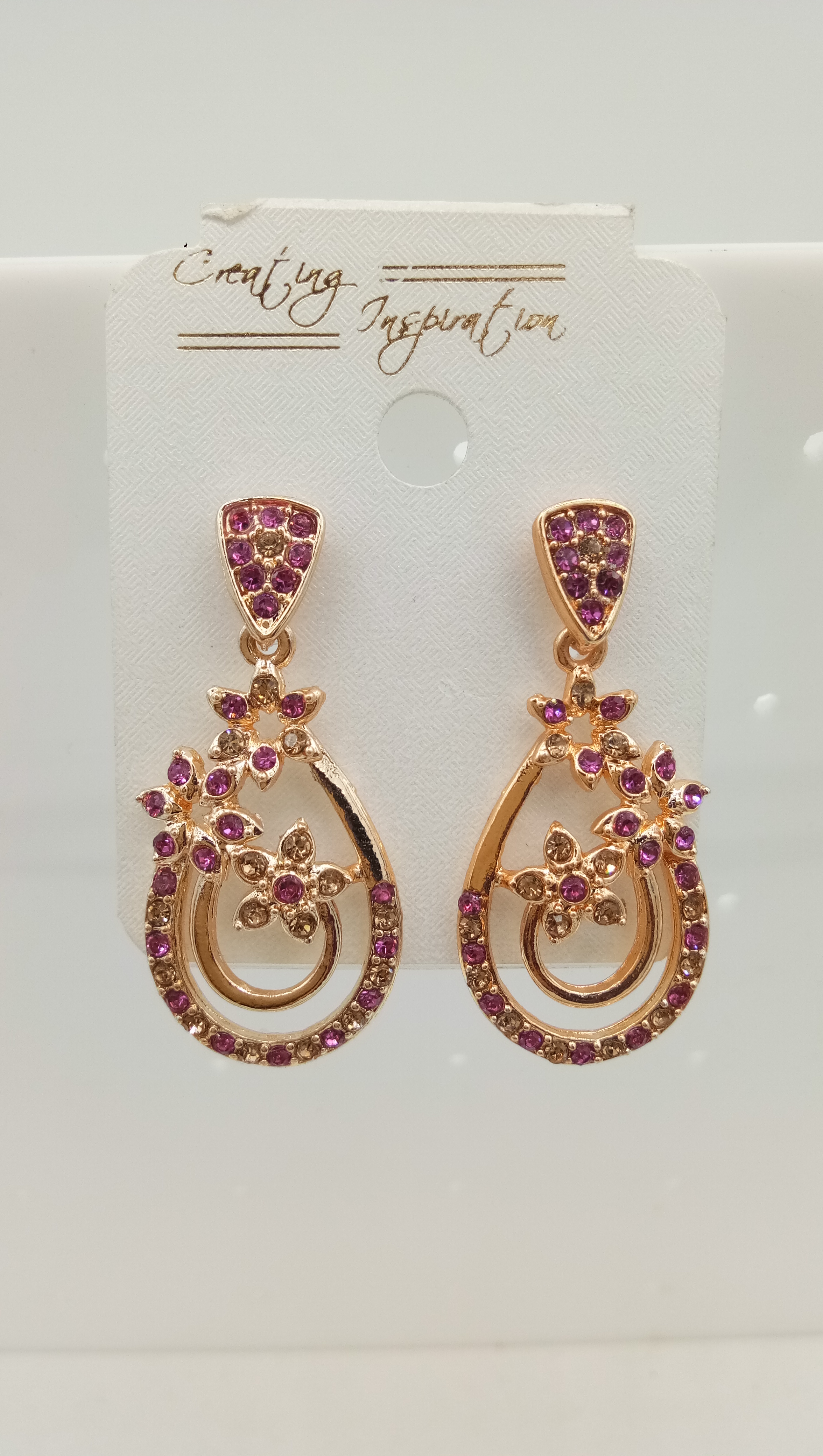 ROSE CR + LCT  STONE EARRING - 522852