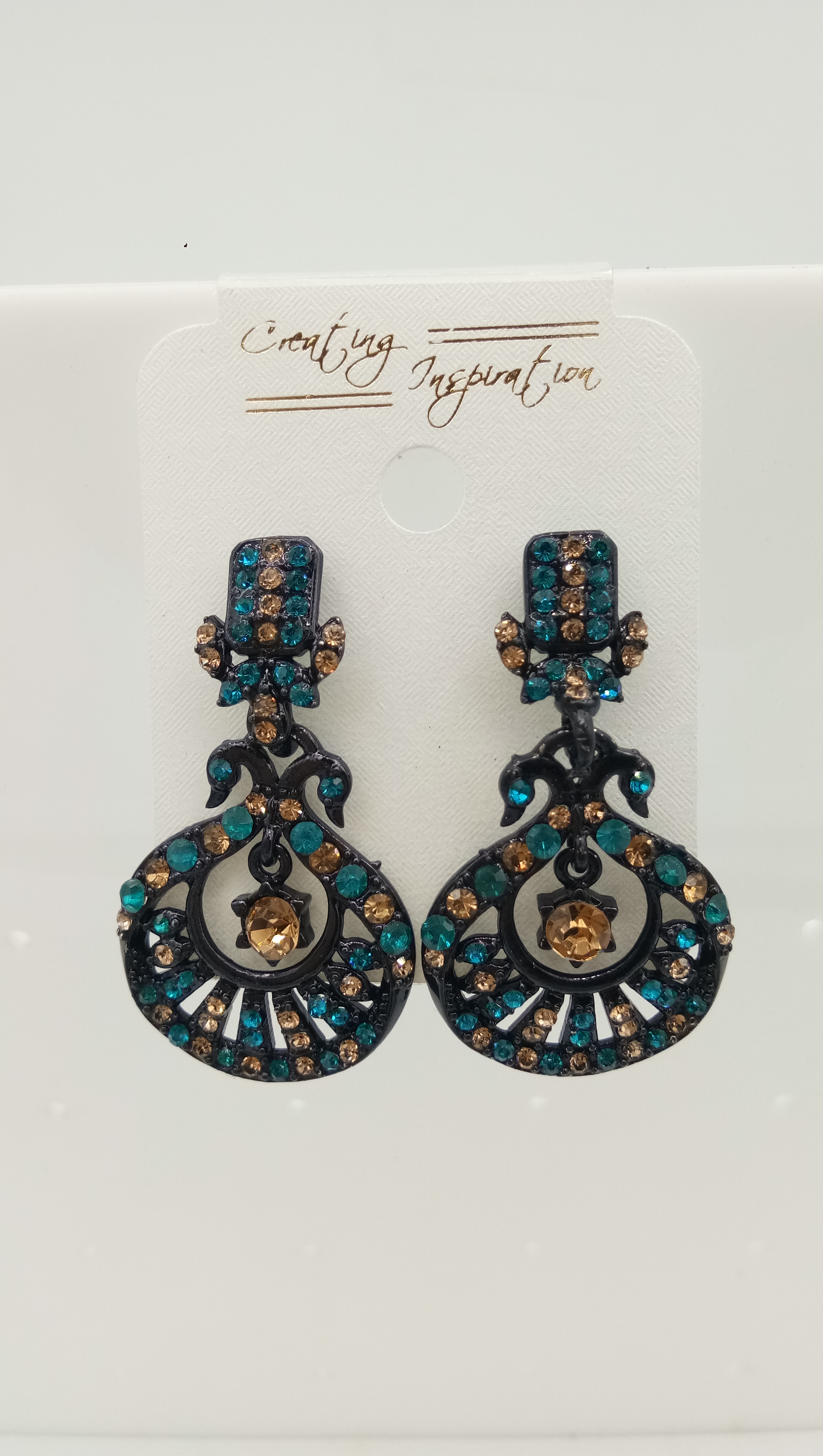 BLACK CR+ LCT STONE EARRING - 522961