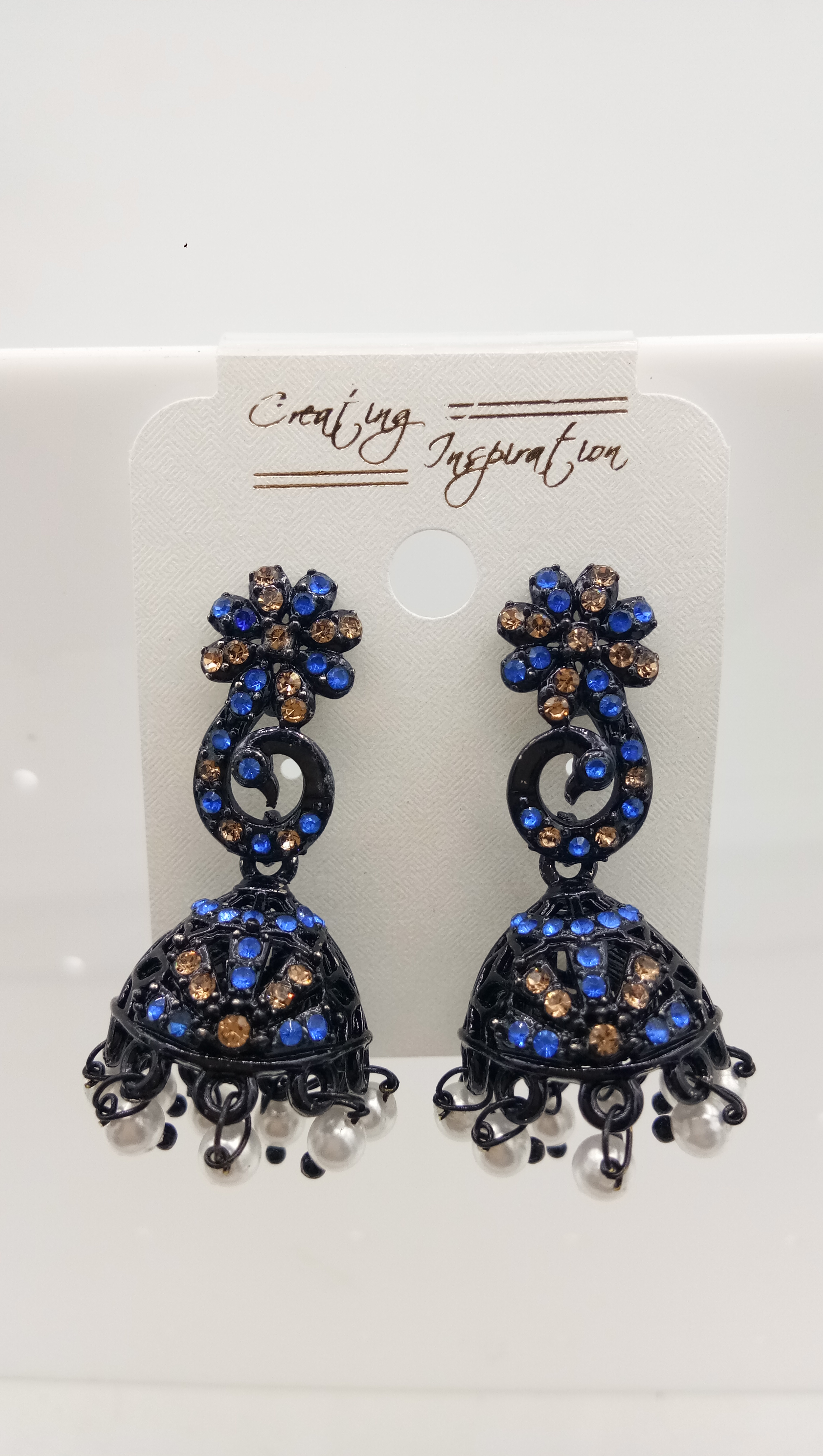 BLACK LCT + CR STONE JHUMKI - 523011