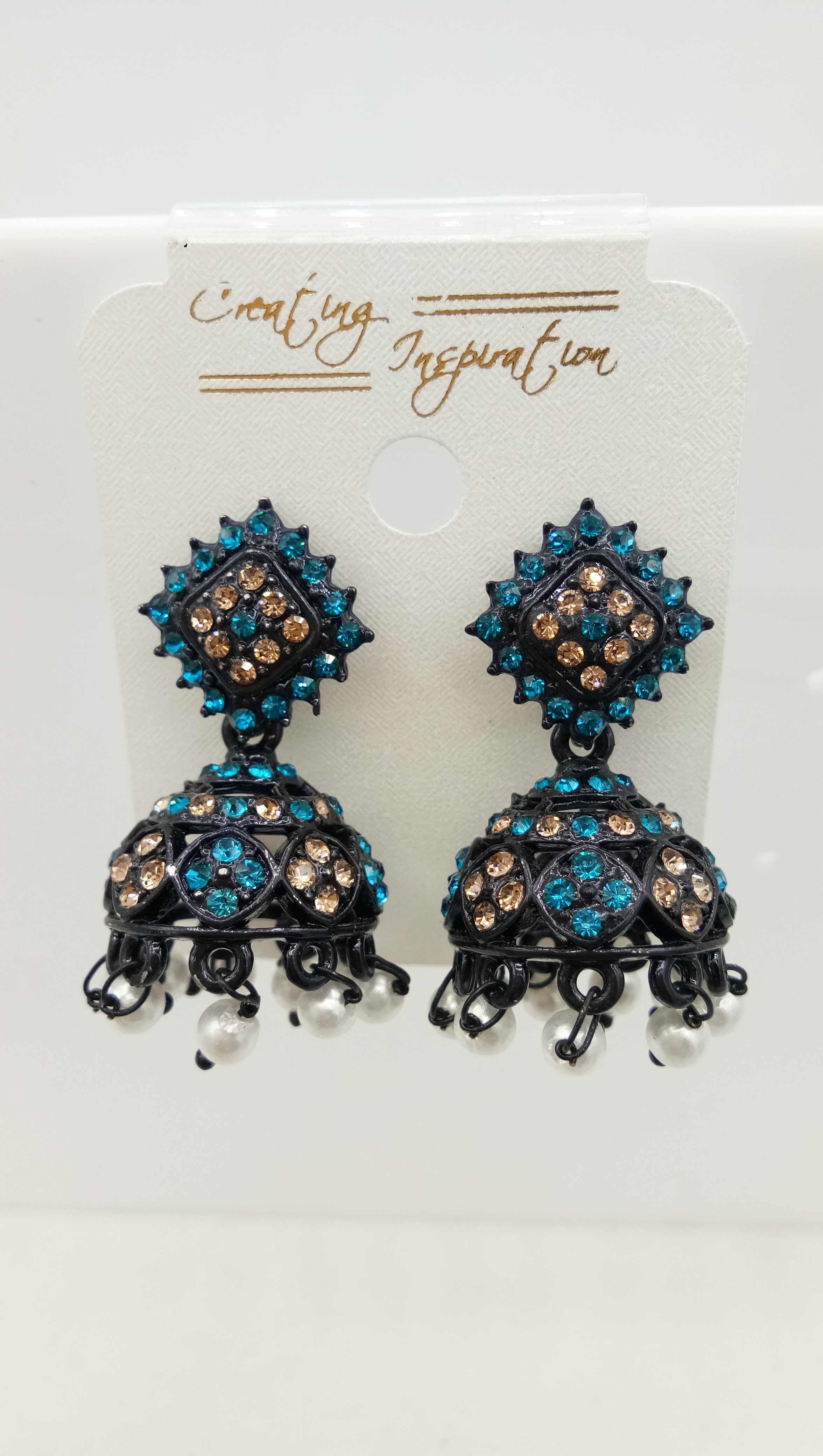 BLACK LCT + CR STONE JHUMKI - 522987