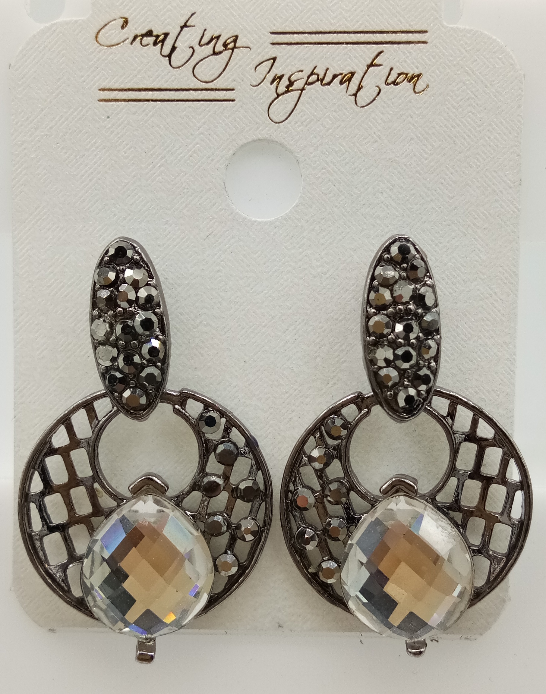 GUN METAL WT FLAT RIVOLI TOPS - 411783