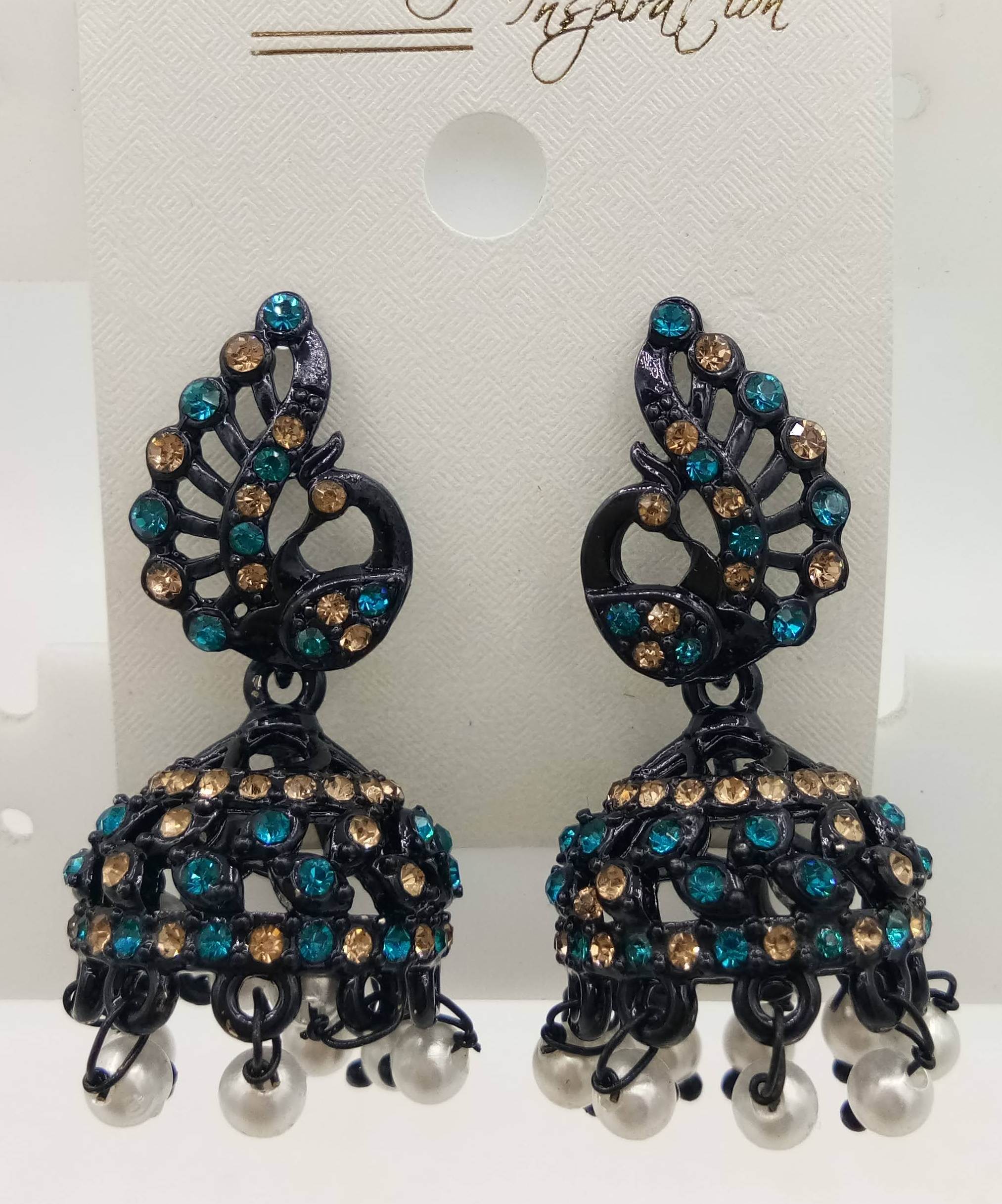 BLACK LCT + CR STONE JHUMKI - 522989