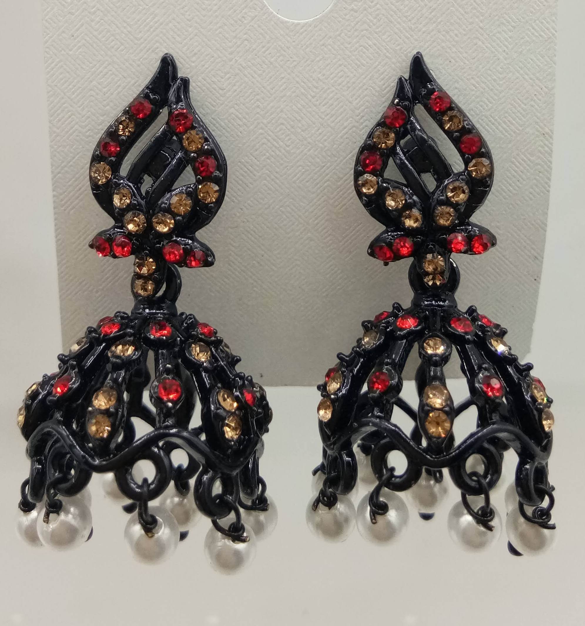 BLACK LCT + CR STONE JHUMKI - 522992