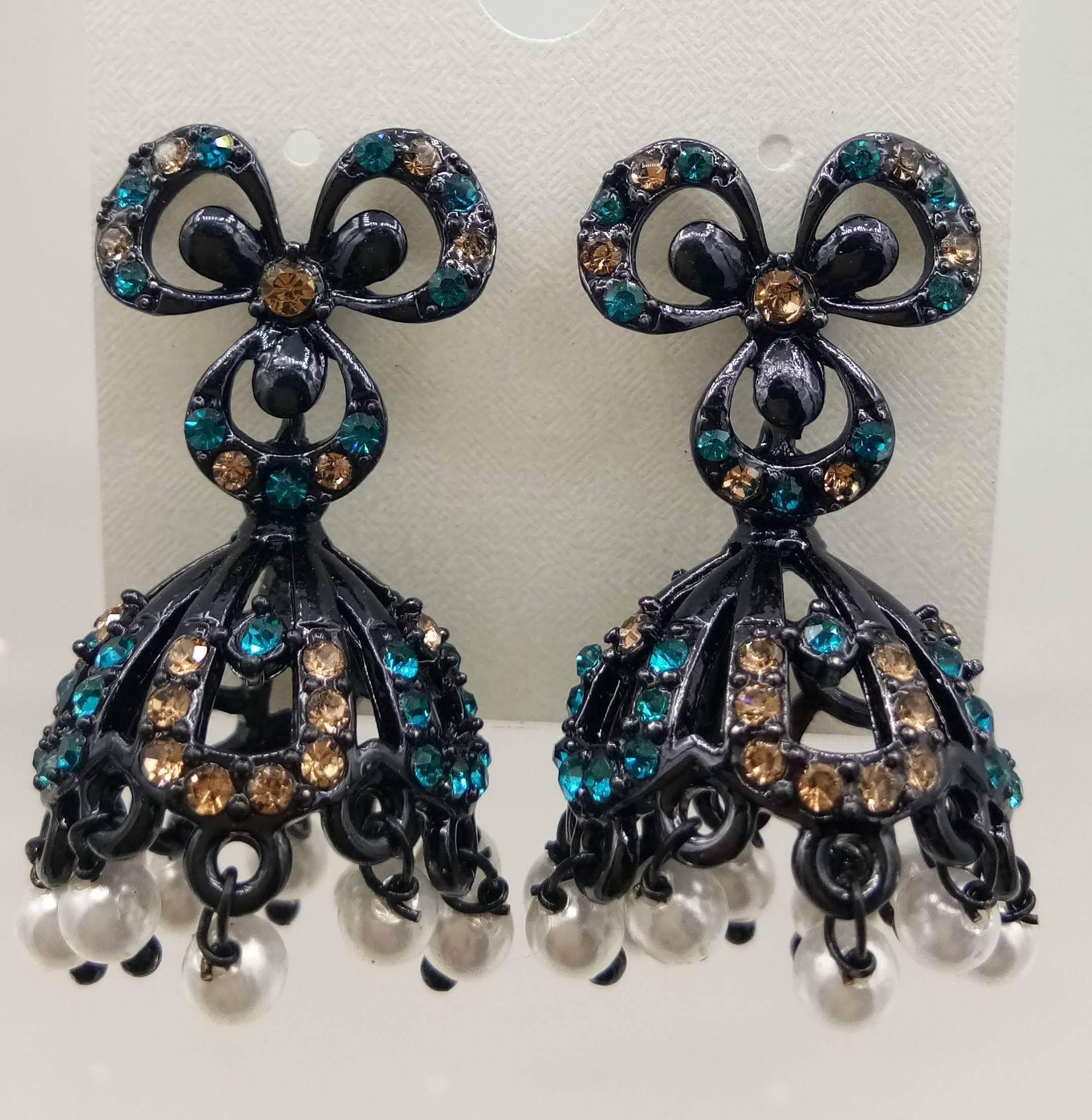 BLACK LCT + CR STONE JHUMKI -522993