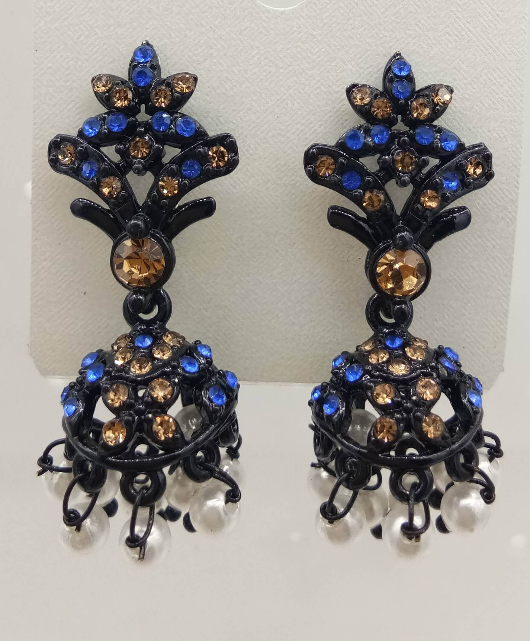 BLACK LCT + CR STONE JHUMKI - 523016