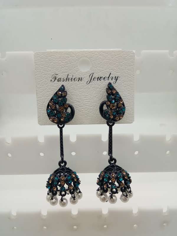 BLACK LCT + CR STONE JHUMKI - 522983